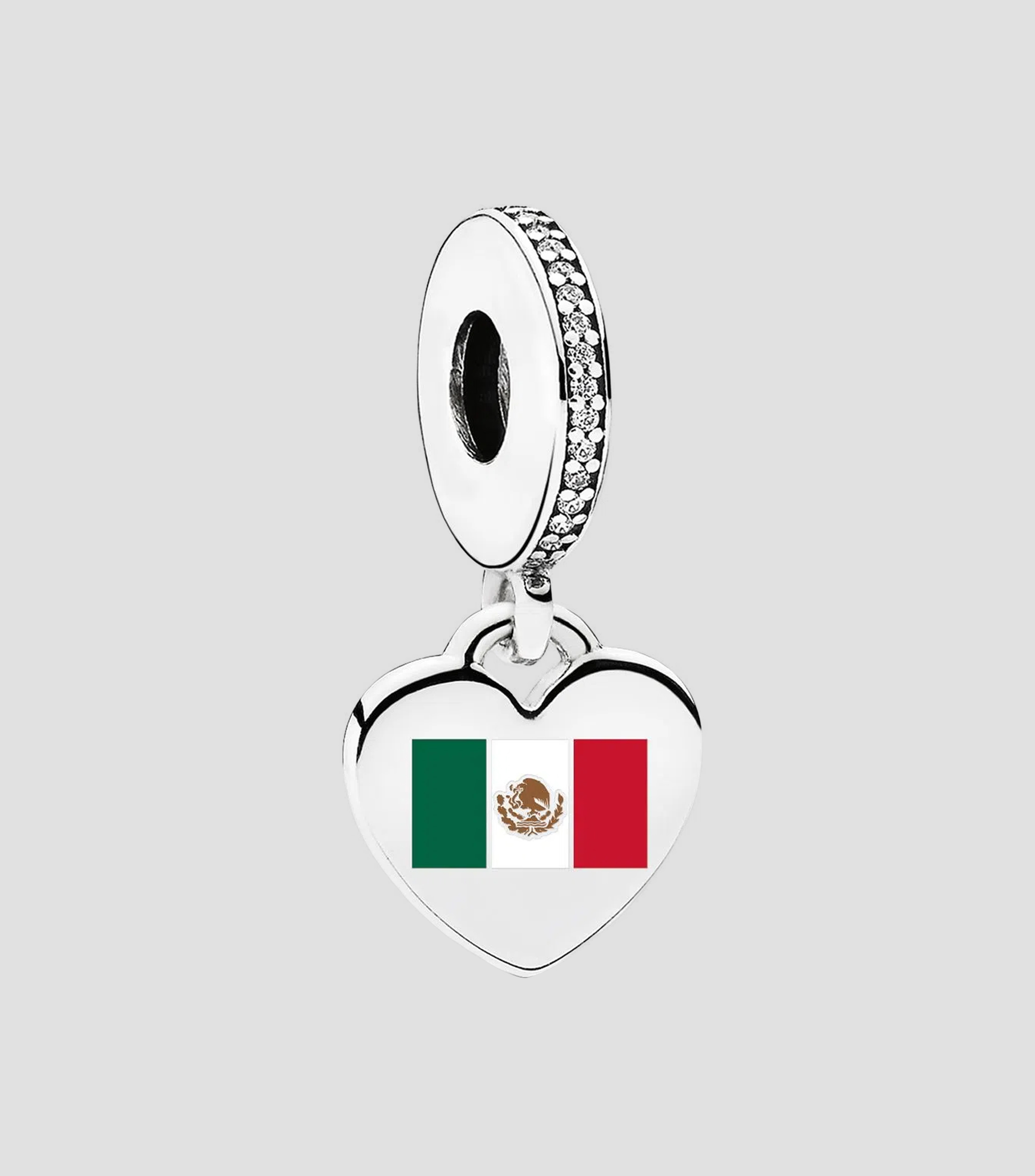 Charm en Plata México Flag Mujer