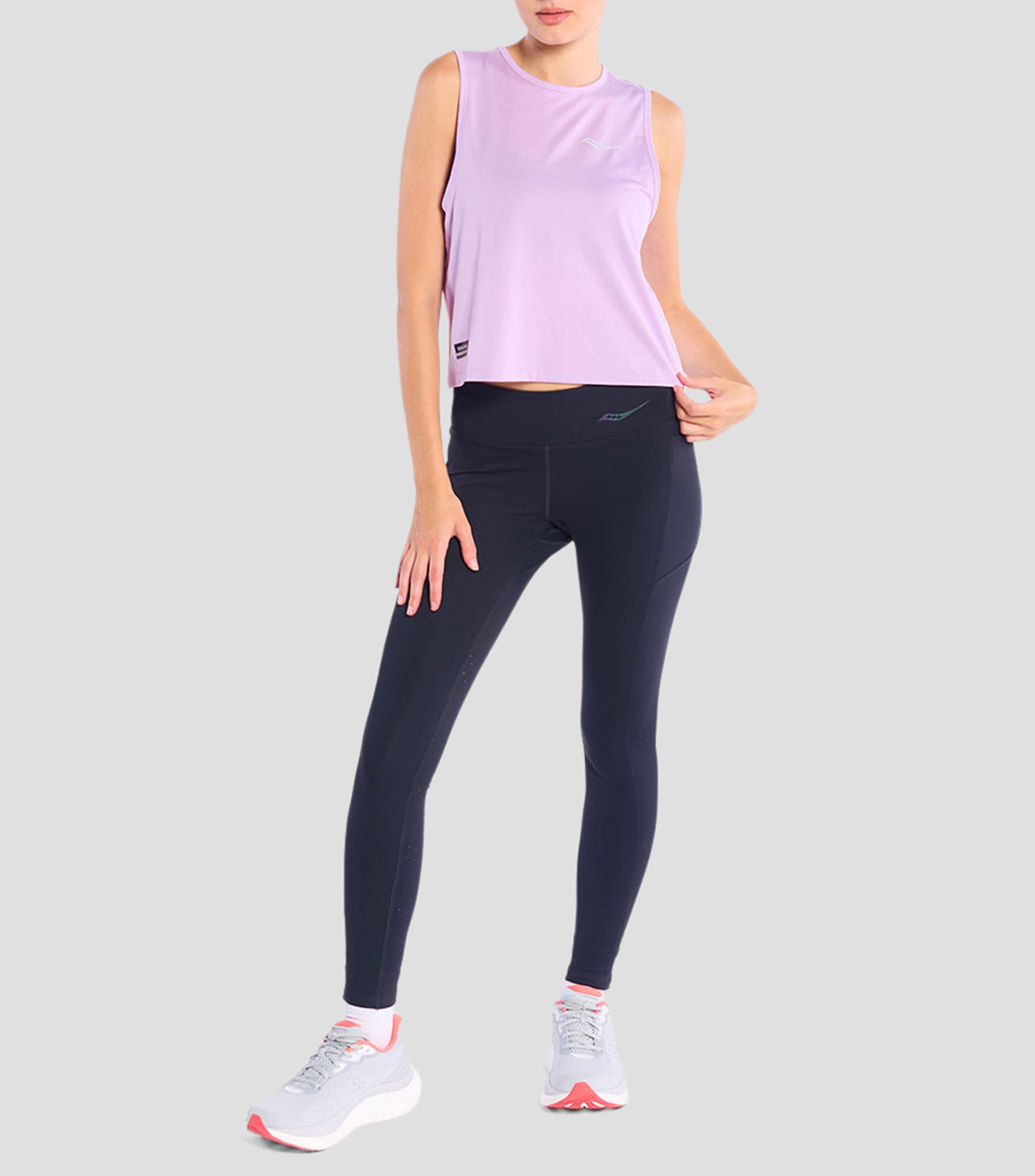 Tank Top para correr cuello redondo sin mangas liso Mujer