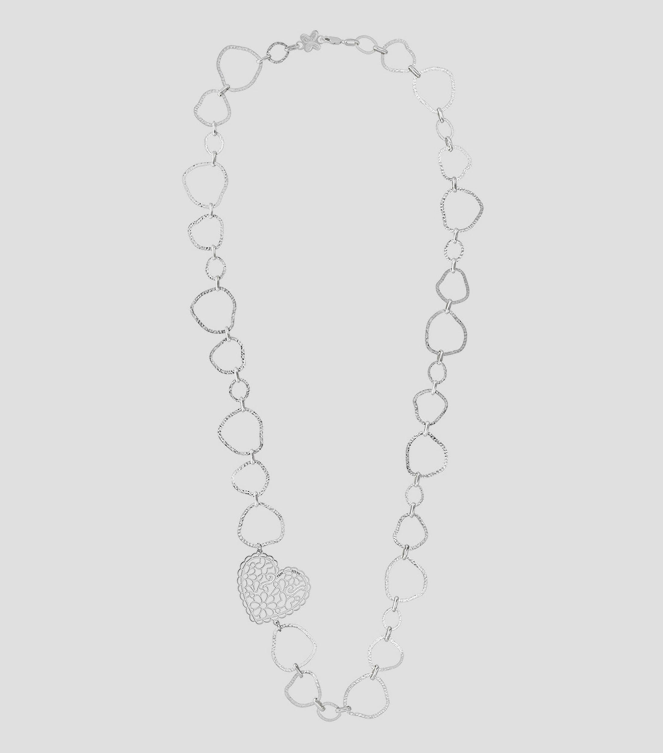Collar corazón en plata Mexicanizado Mujer