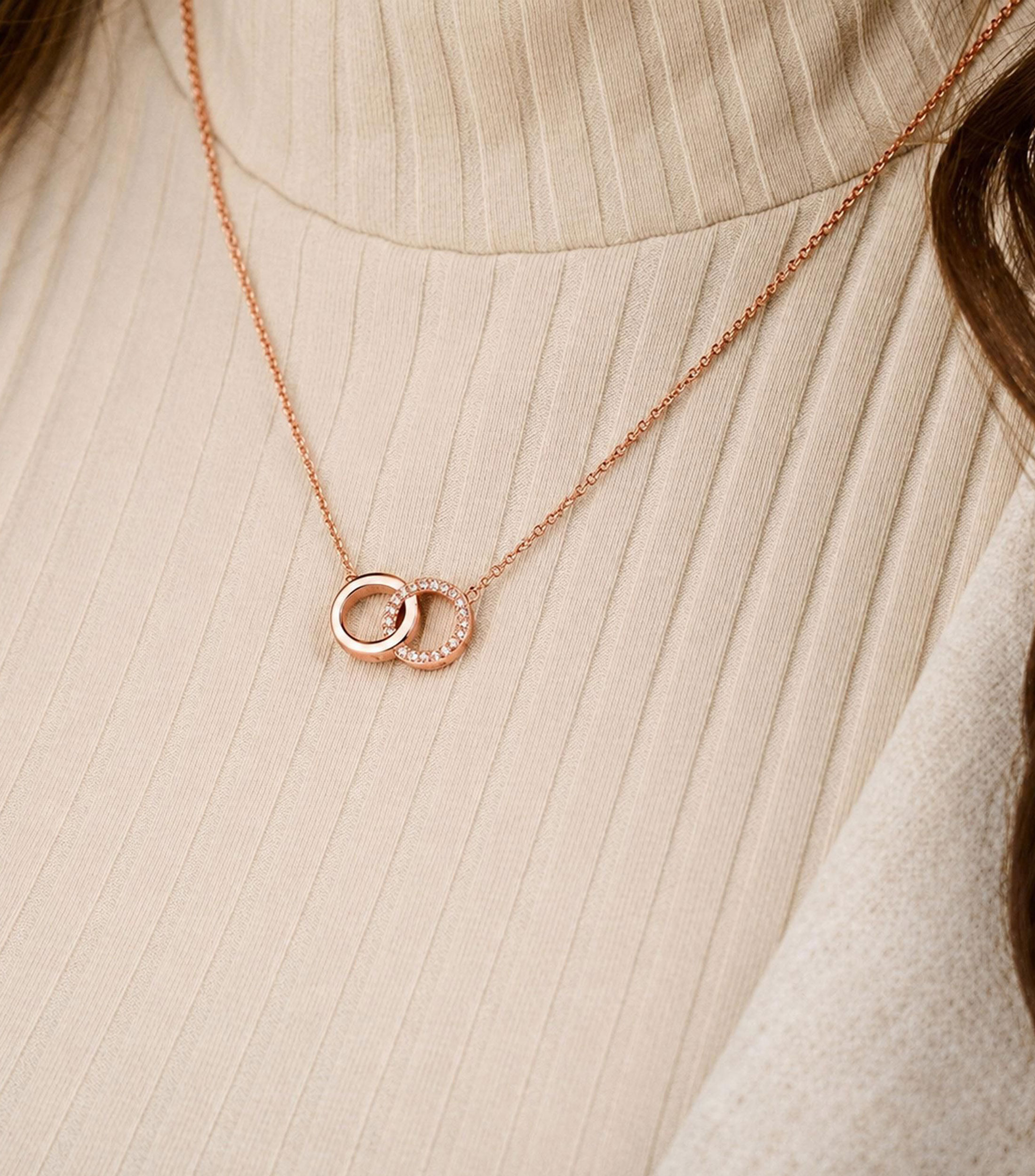 Collar aros entrelazados Classics con cristales Mujer