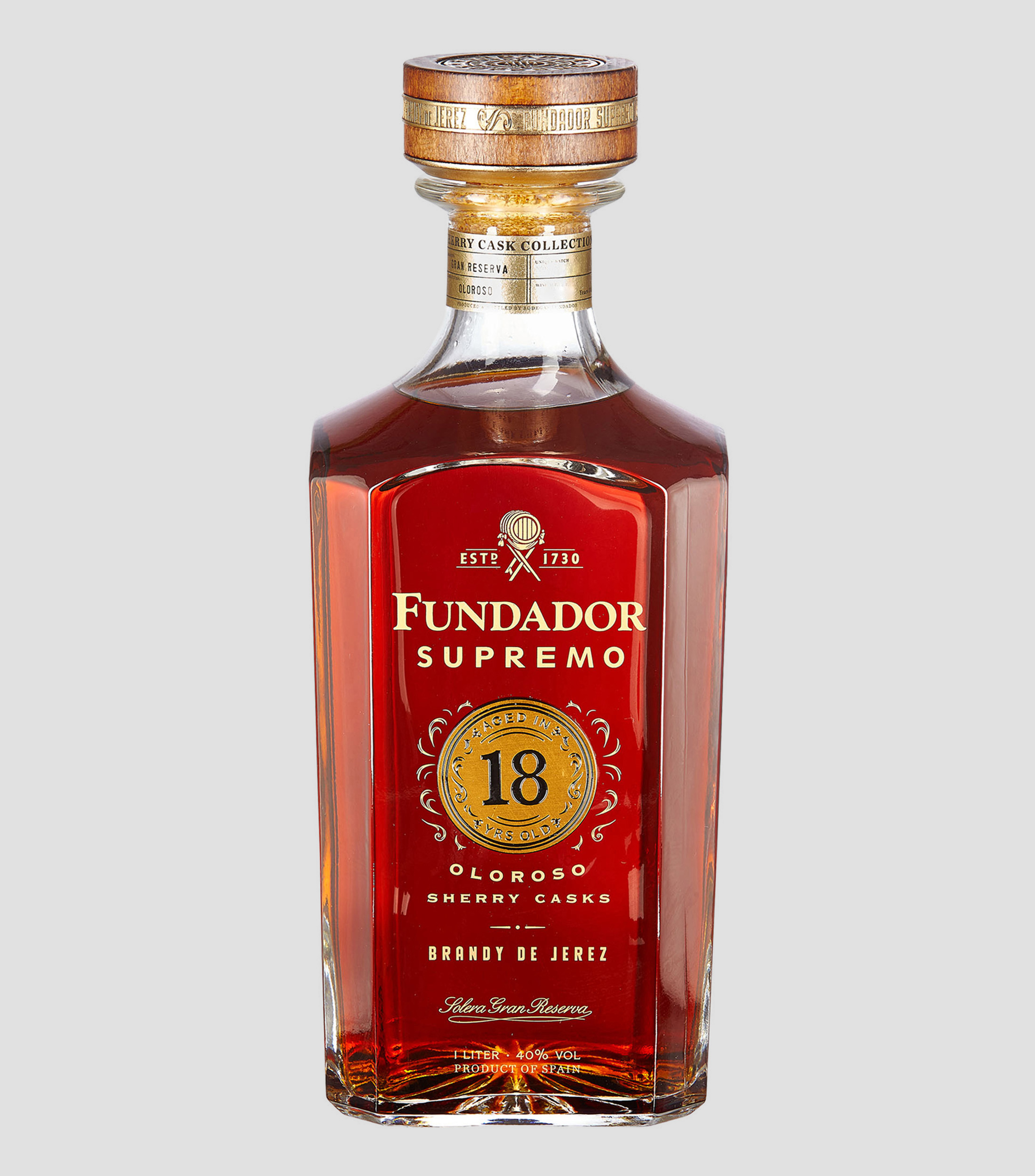 Brandy Fundador Supremo 18, 1000 ml