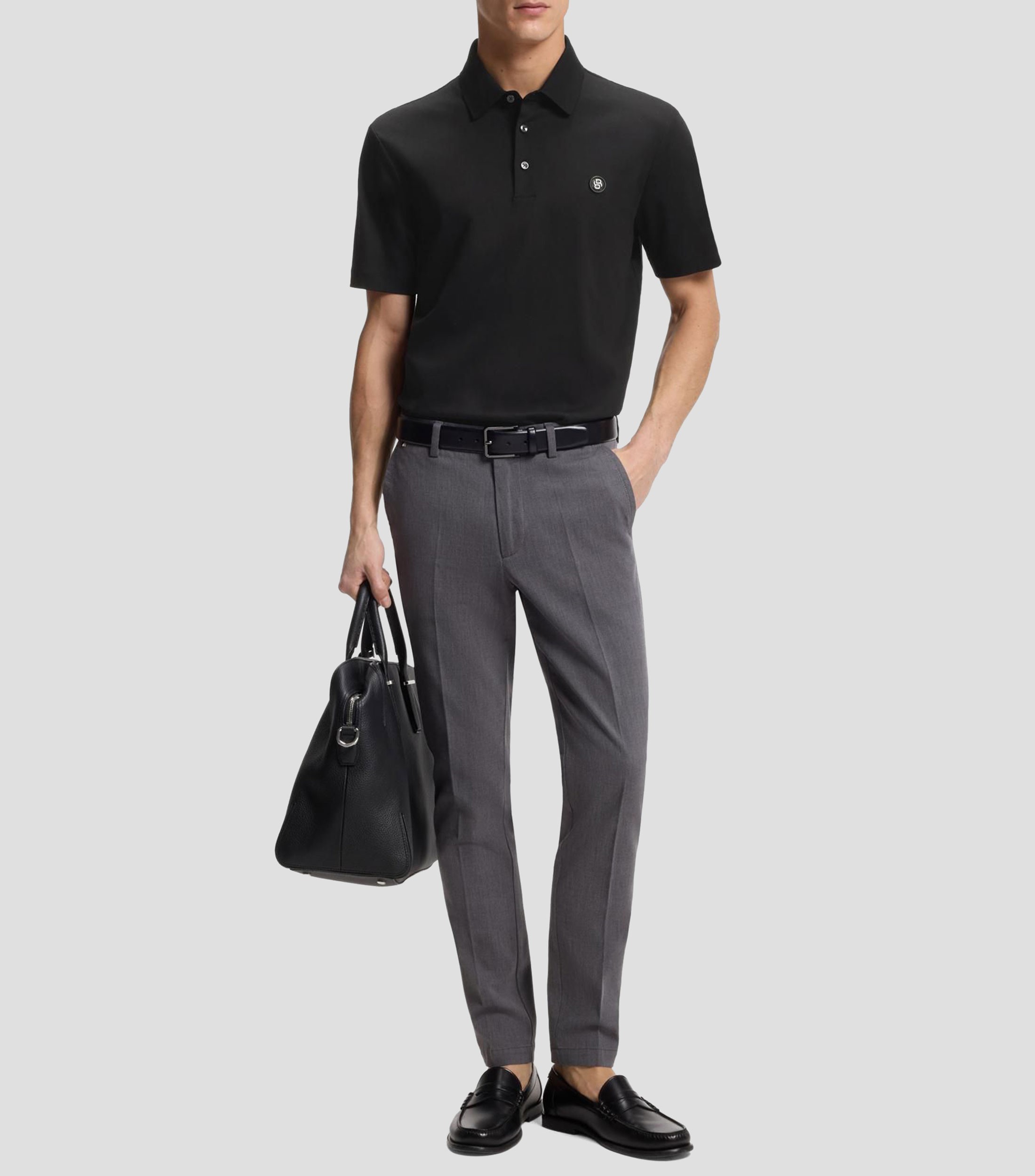 Polo de algodón mercerizado con monograma Double B Hombre