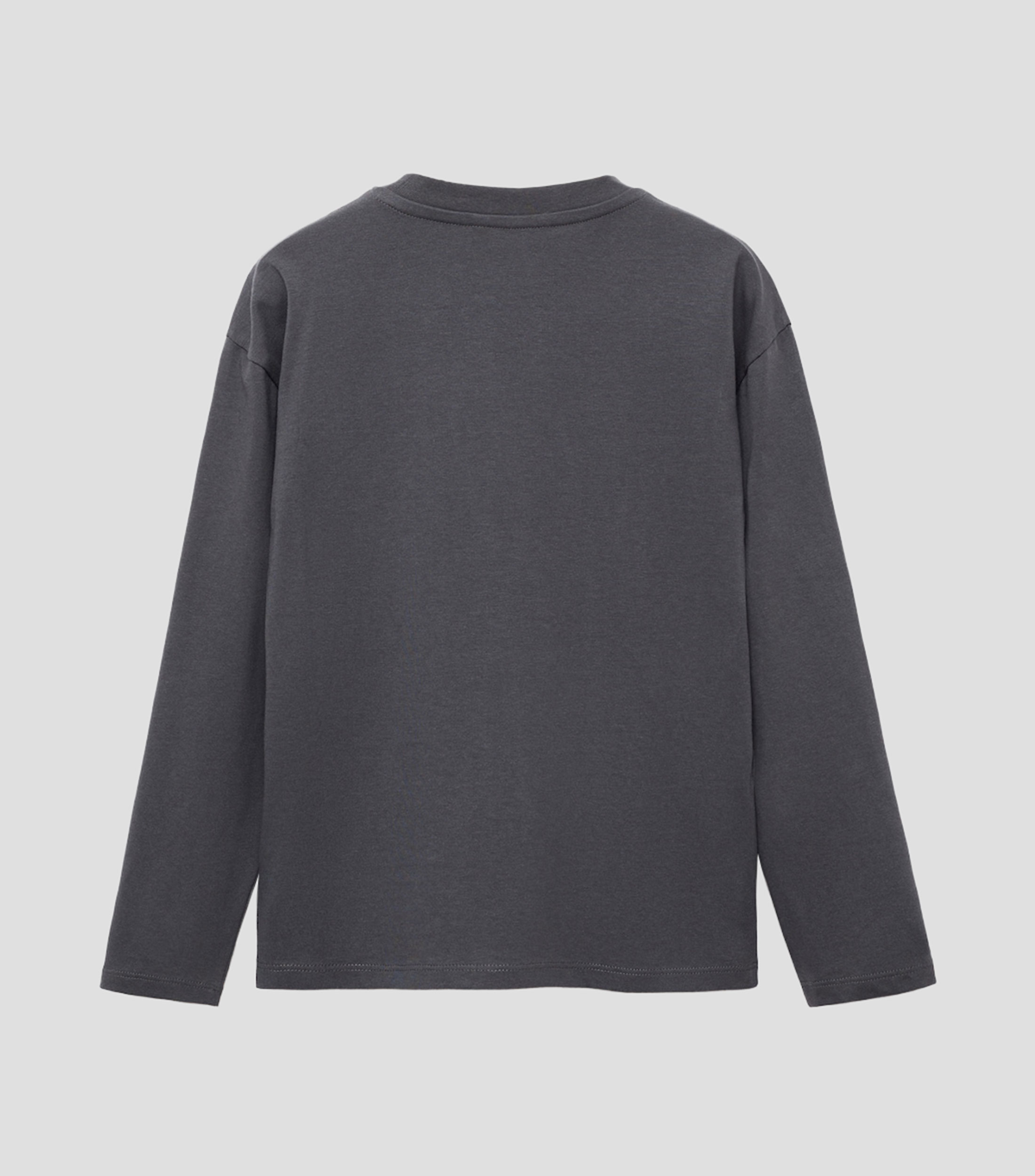 Playera cuello redondo manga larga con texto estampado Niño