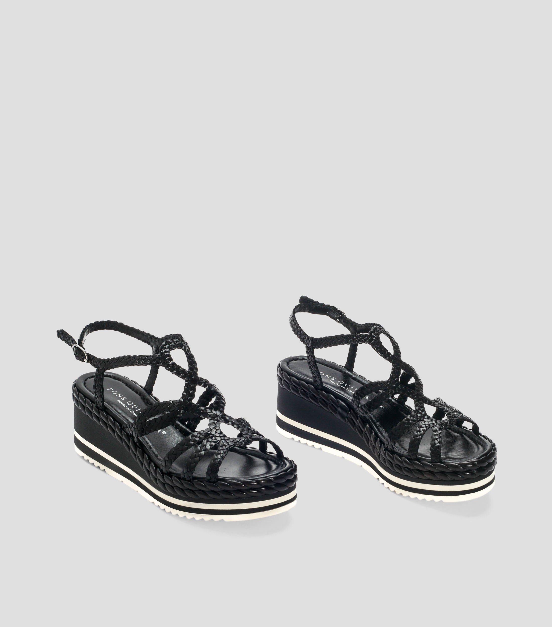 Sandalias con tacón medio de cuña y plataforma Padova Mujer