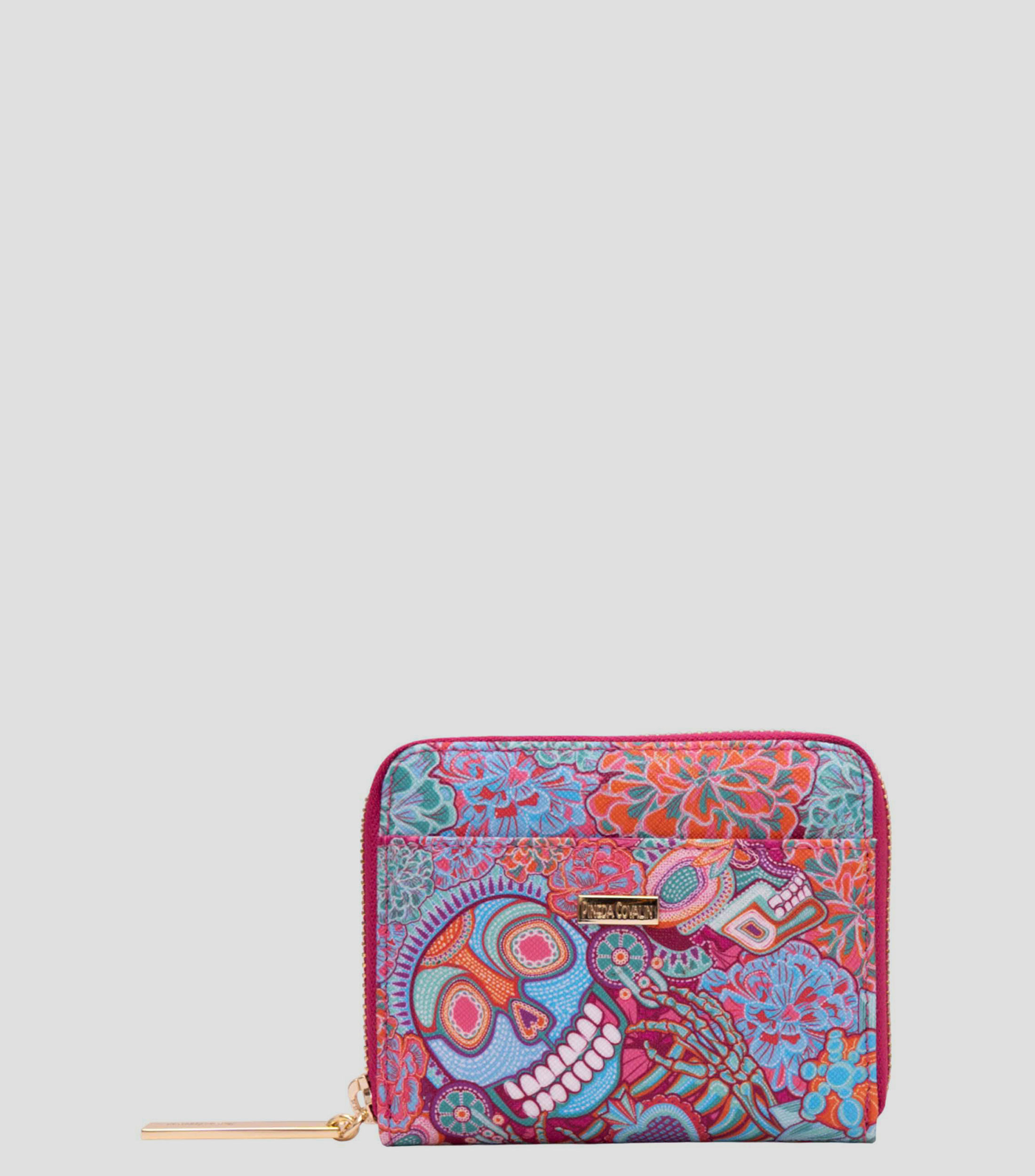 Cartera fucsia Día de Muertos Catrina estampada Mujer