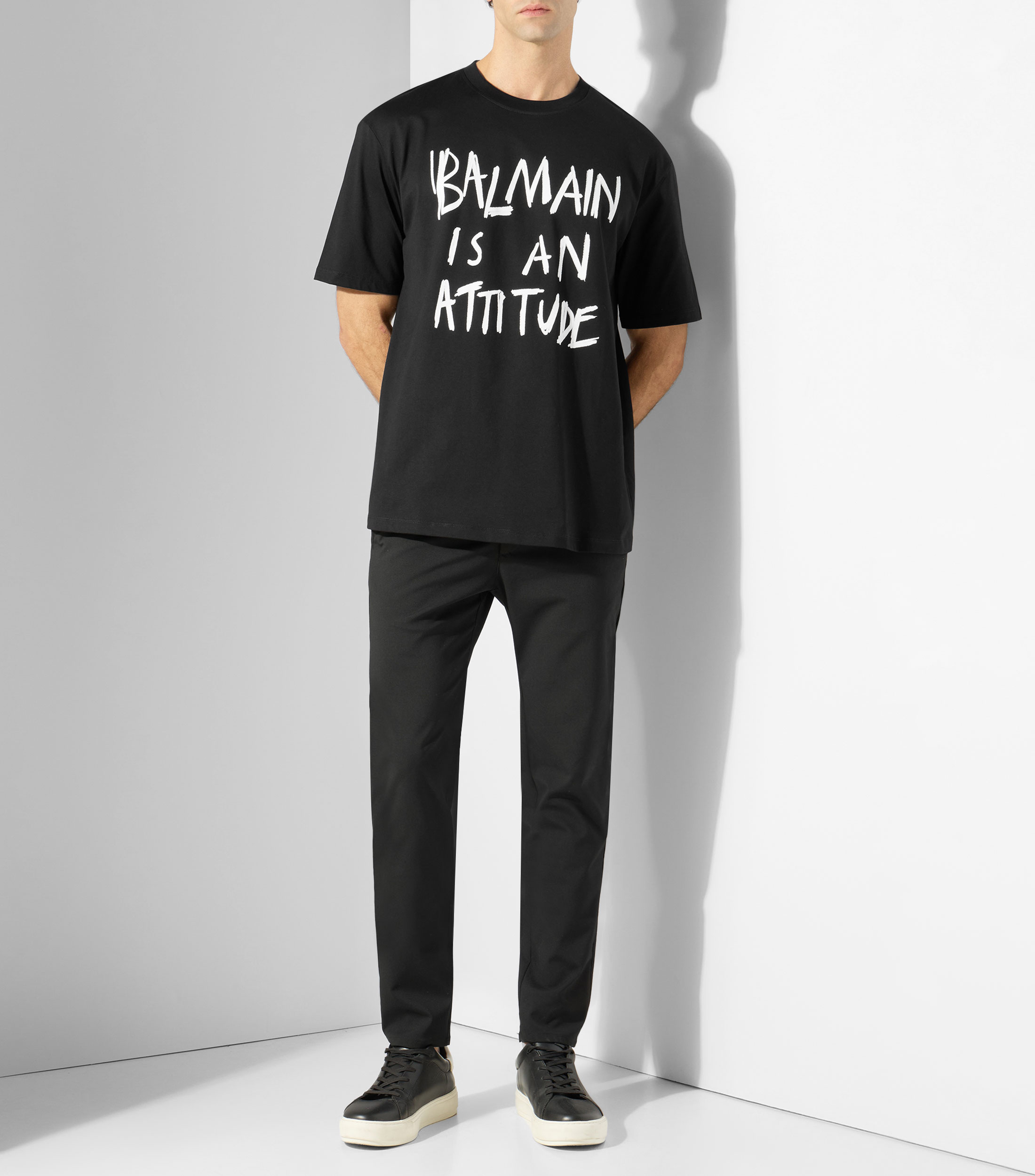 Playera de cuello redondo con manga corta estampada Hombre
