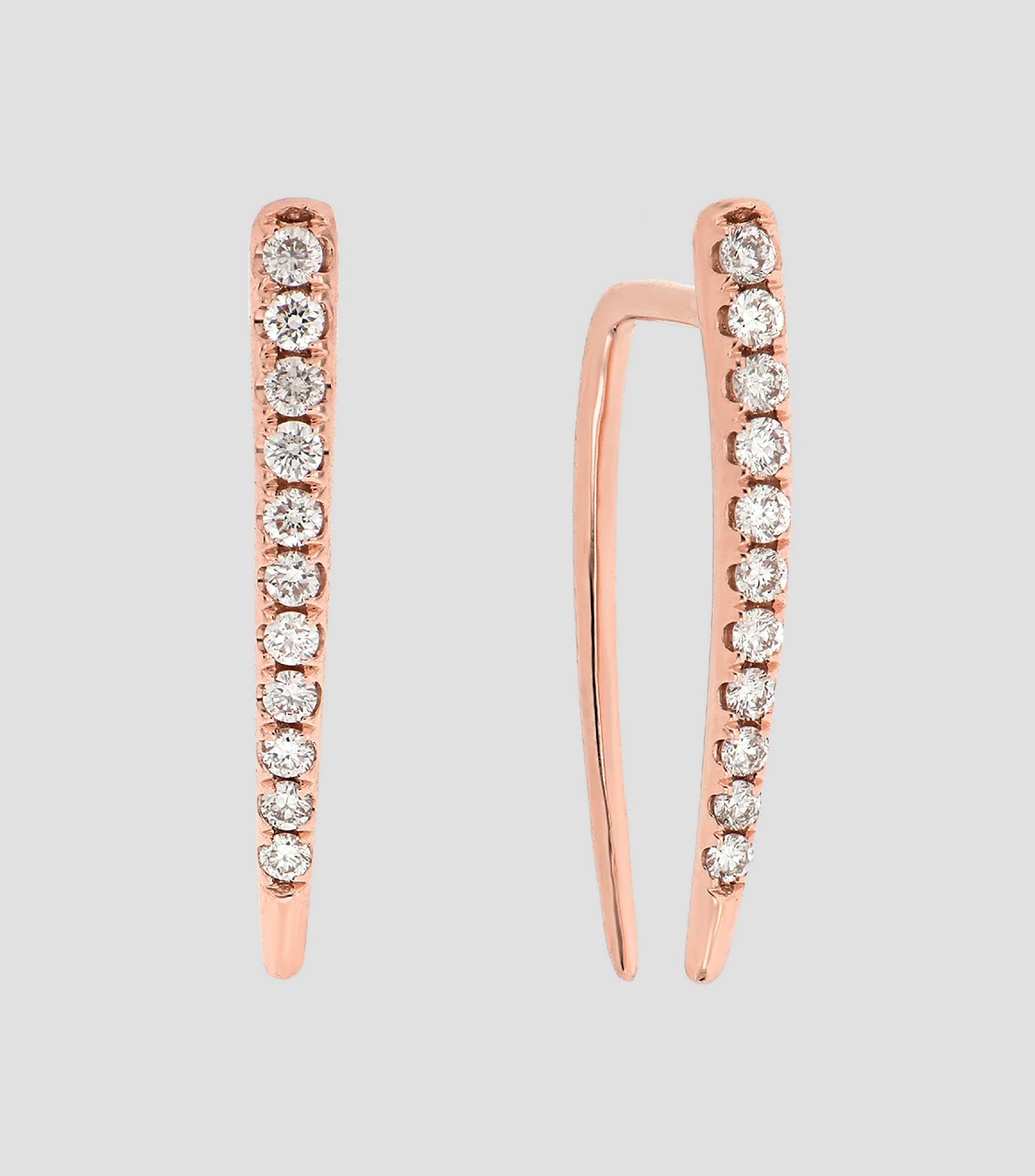 Aretes en oro rosa de 18 Kts con diamante Mujer