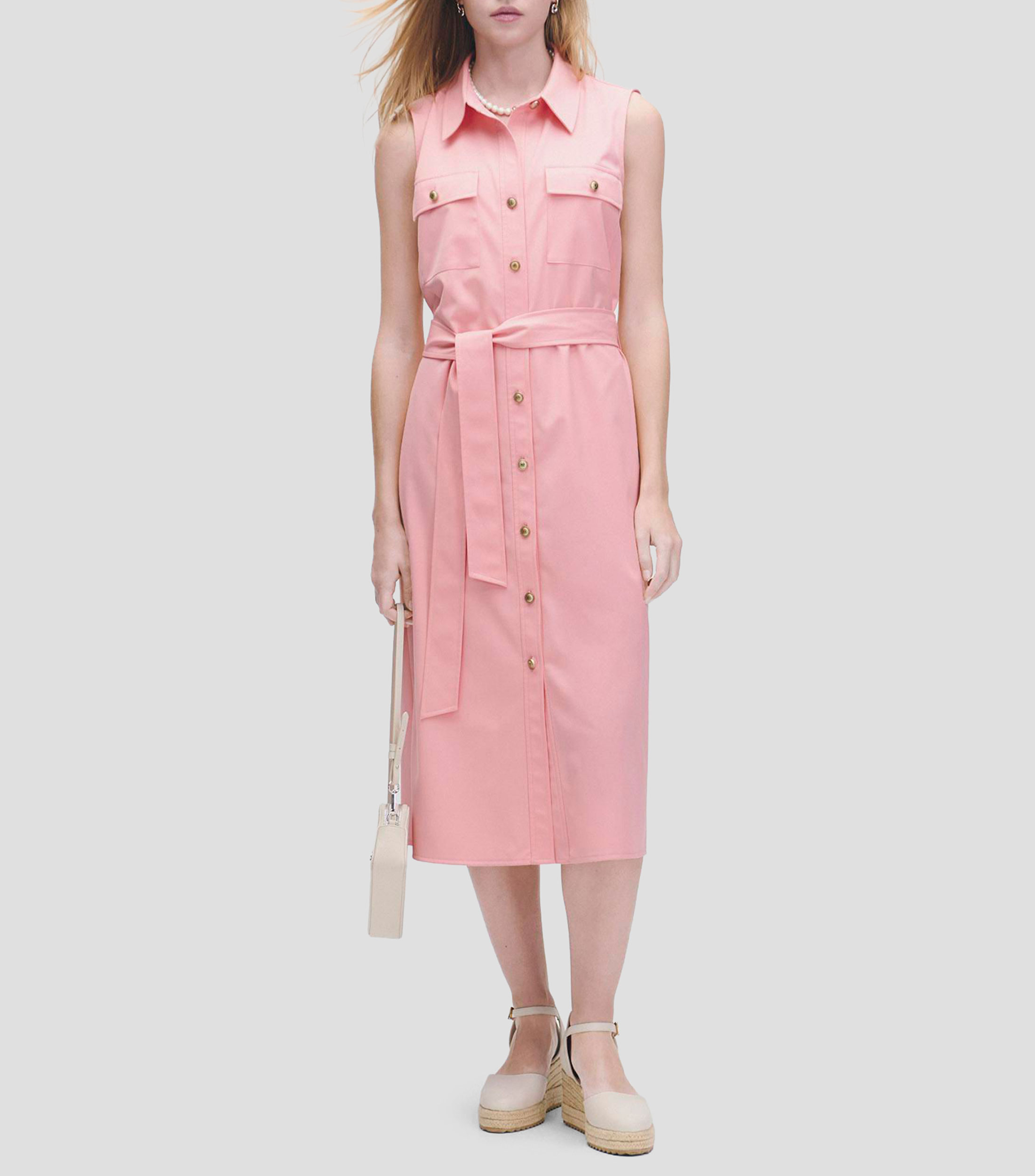 Vestido midi camisero gerbera de bambú Mujer