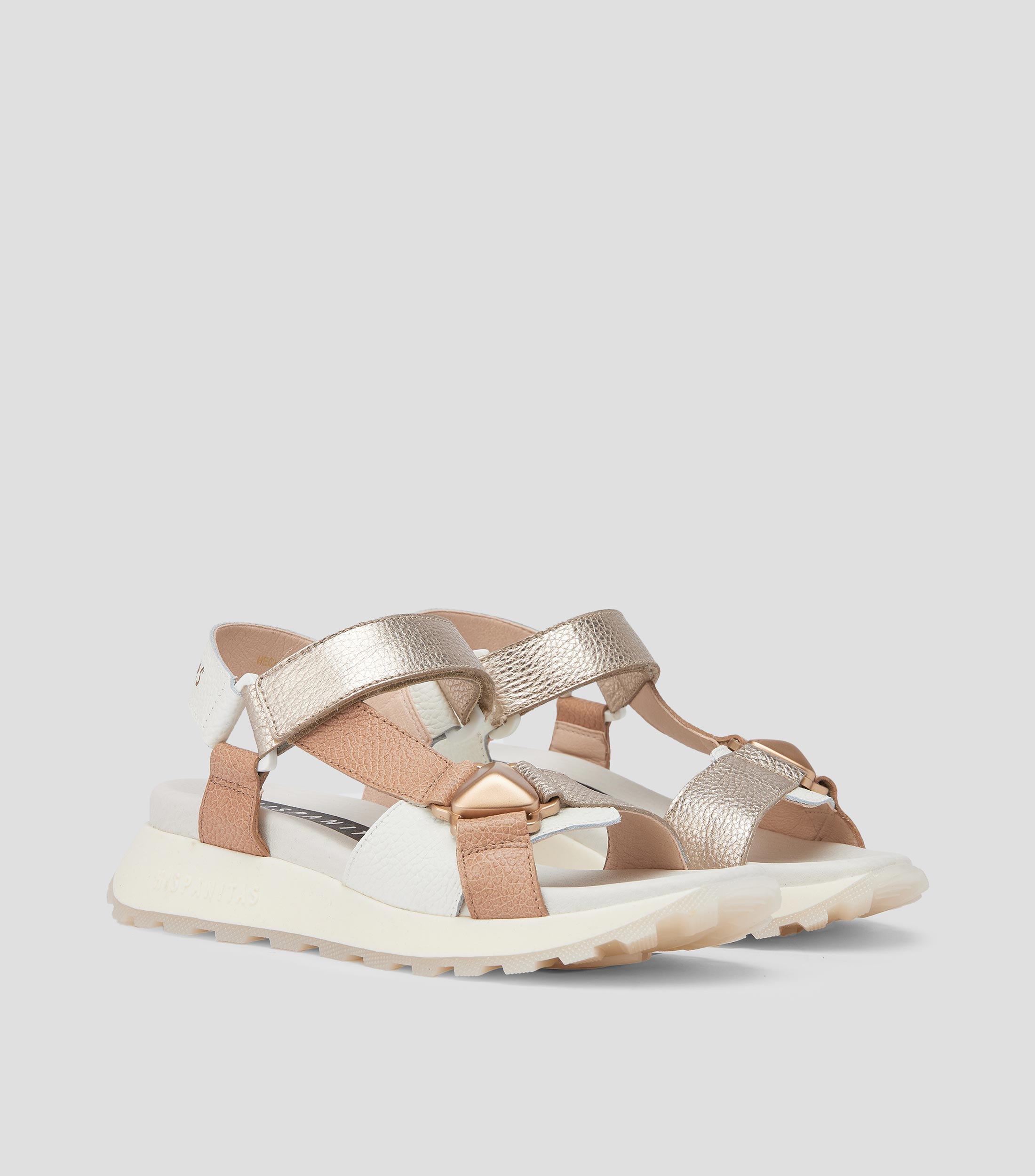 Sandalias con tacón bajo de cuña Mujer