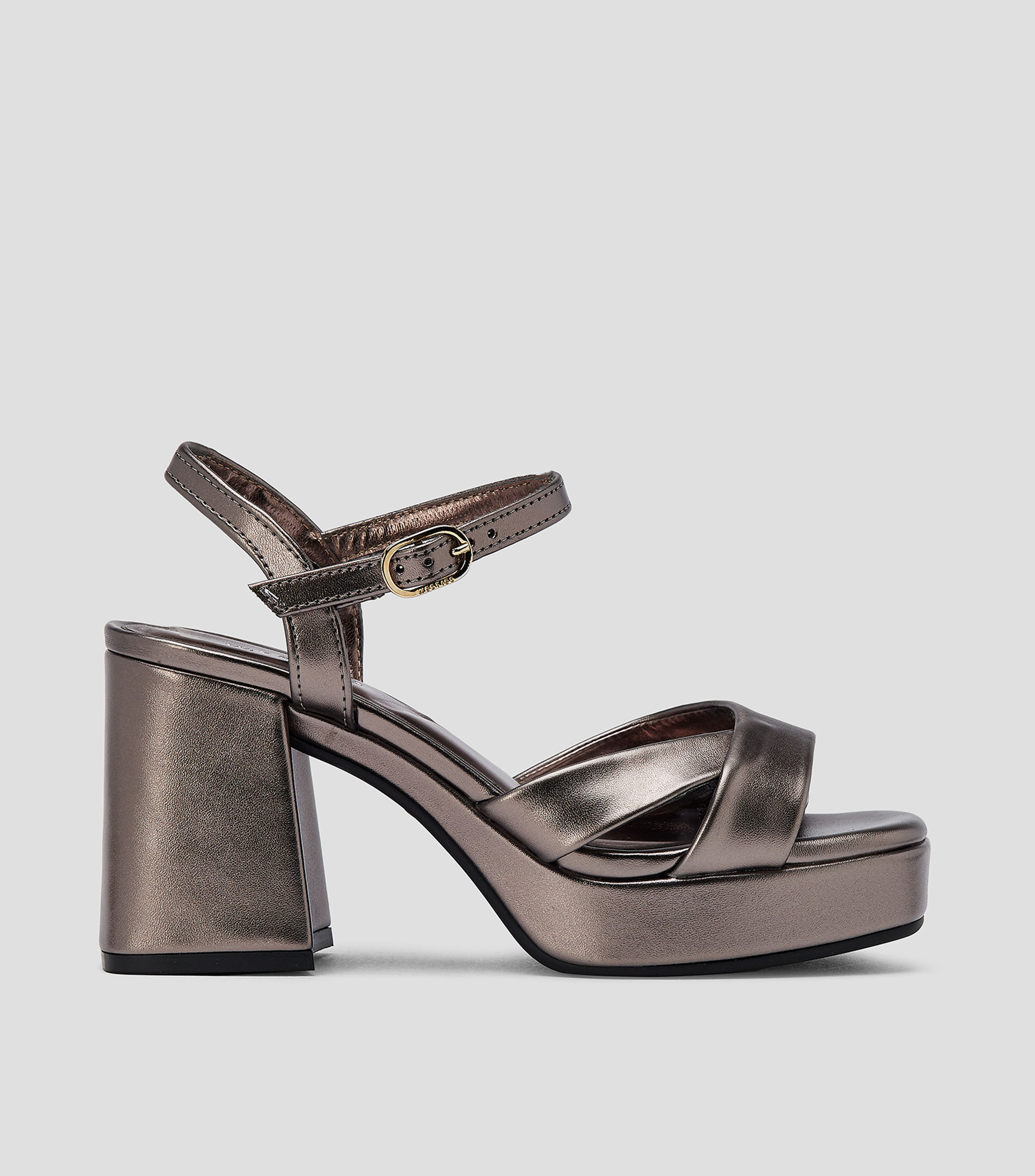 Sandalias con plataforma y tacon alto cuadrado Mujer