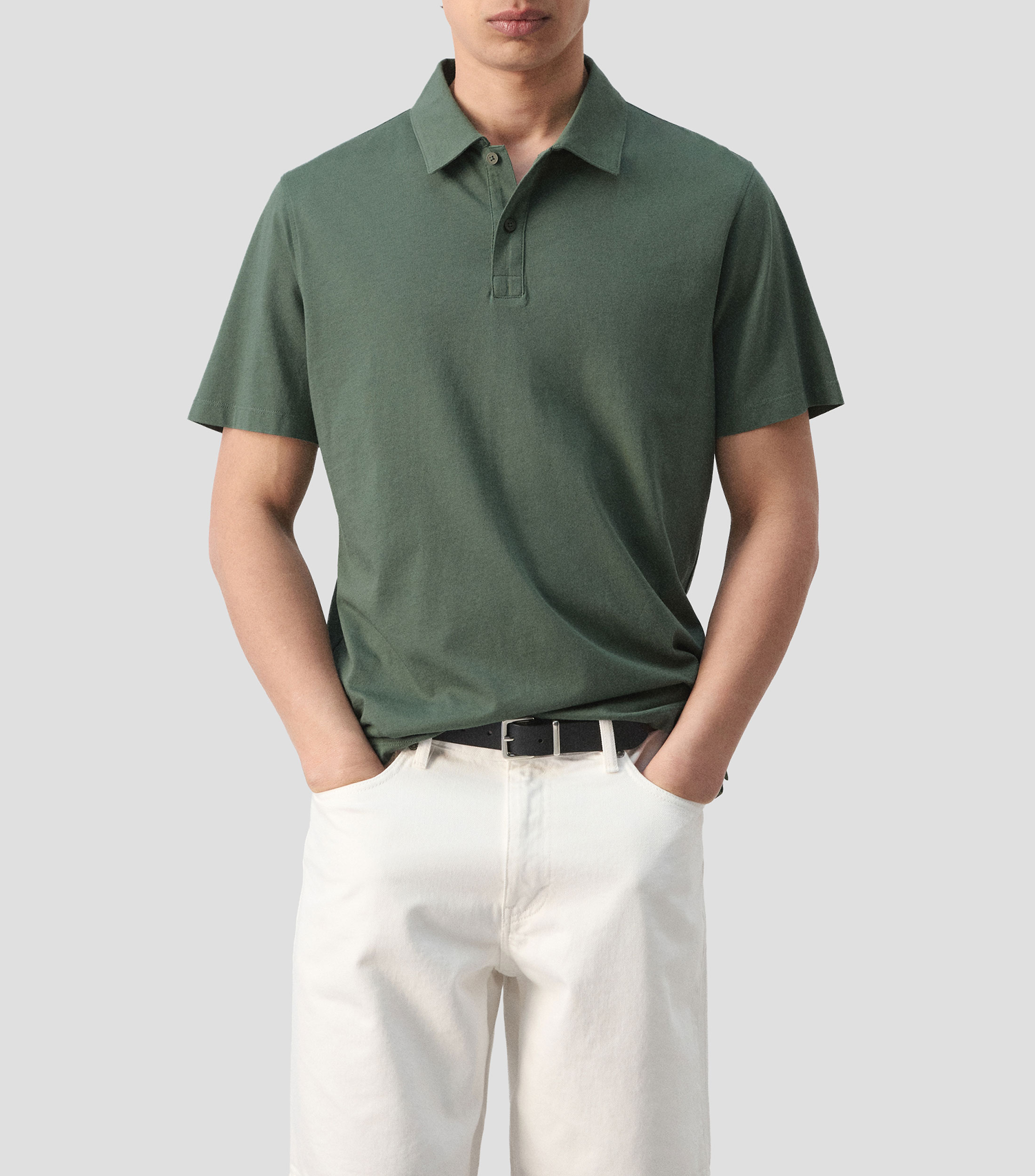 Playera tipo polo manga corta lisa Hombre