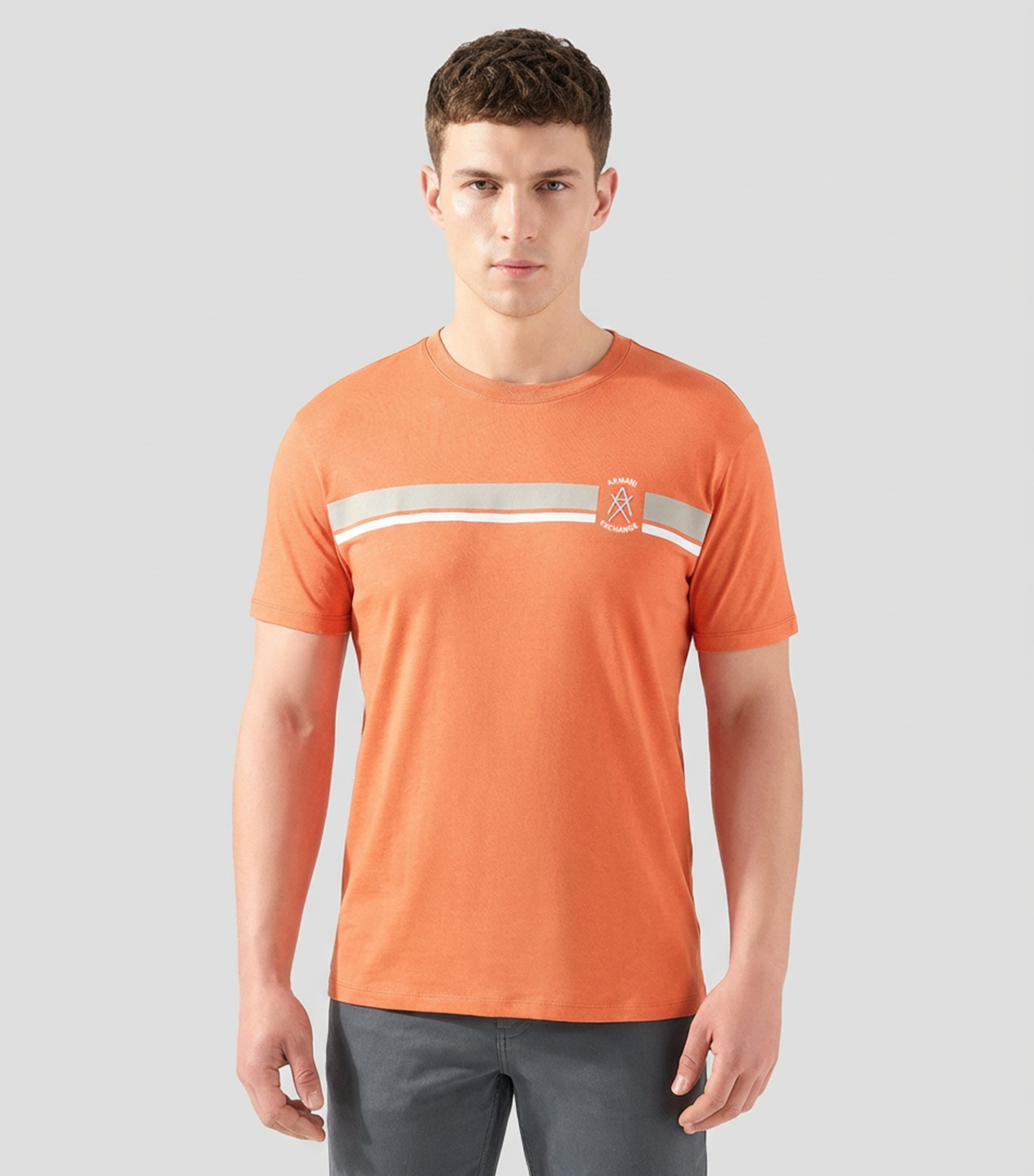 Playera cuello redondo manga corta estampada Hombre