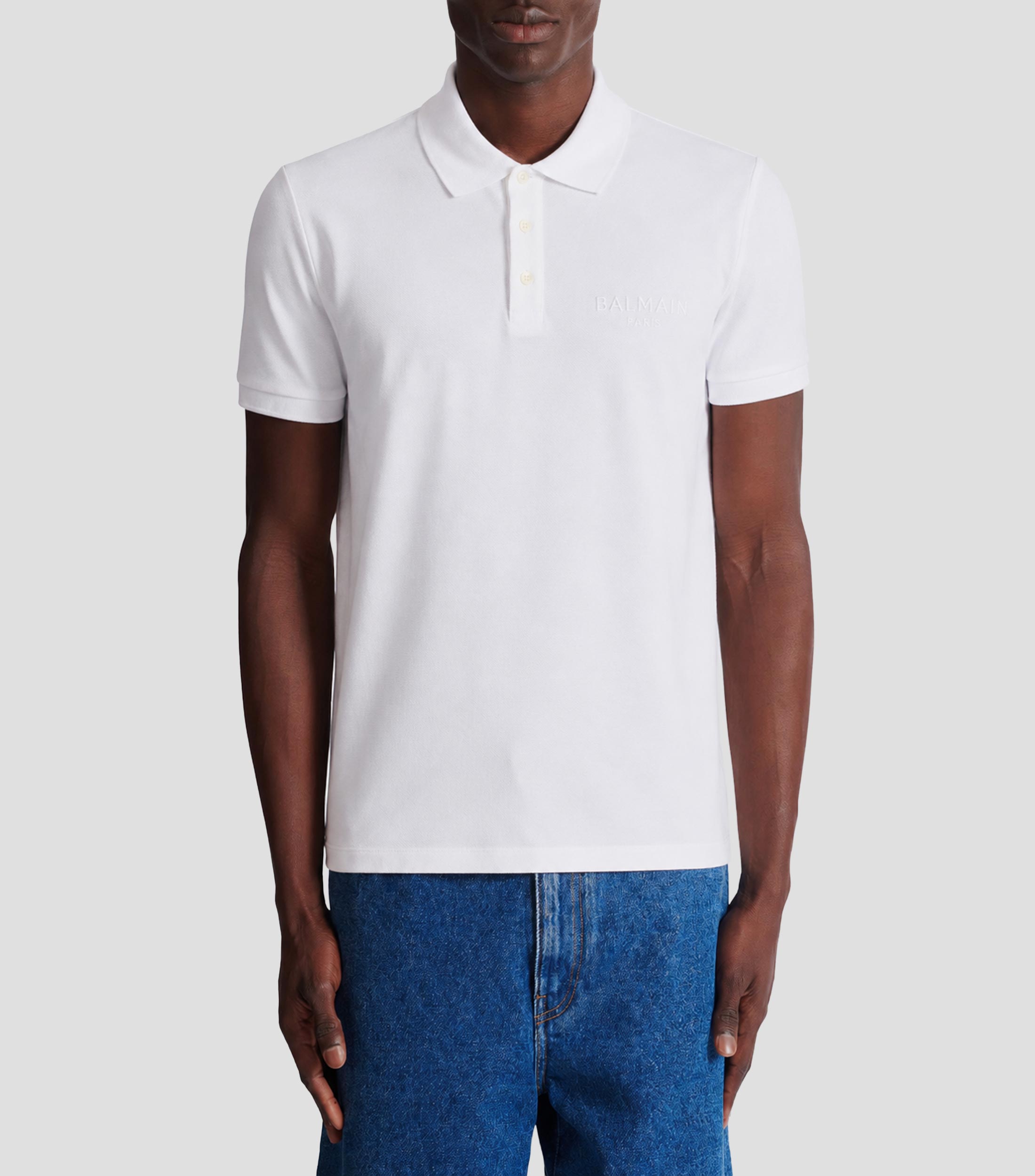 Playera tipo polo manga corta lisa Hombre