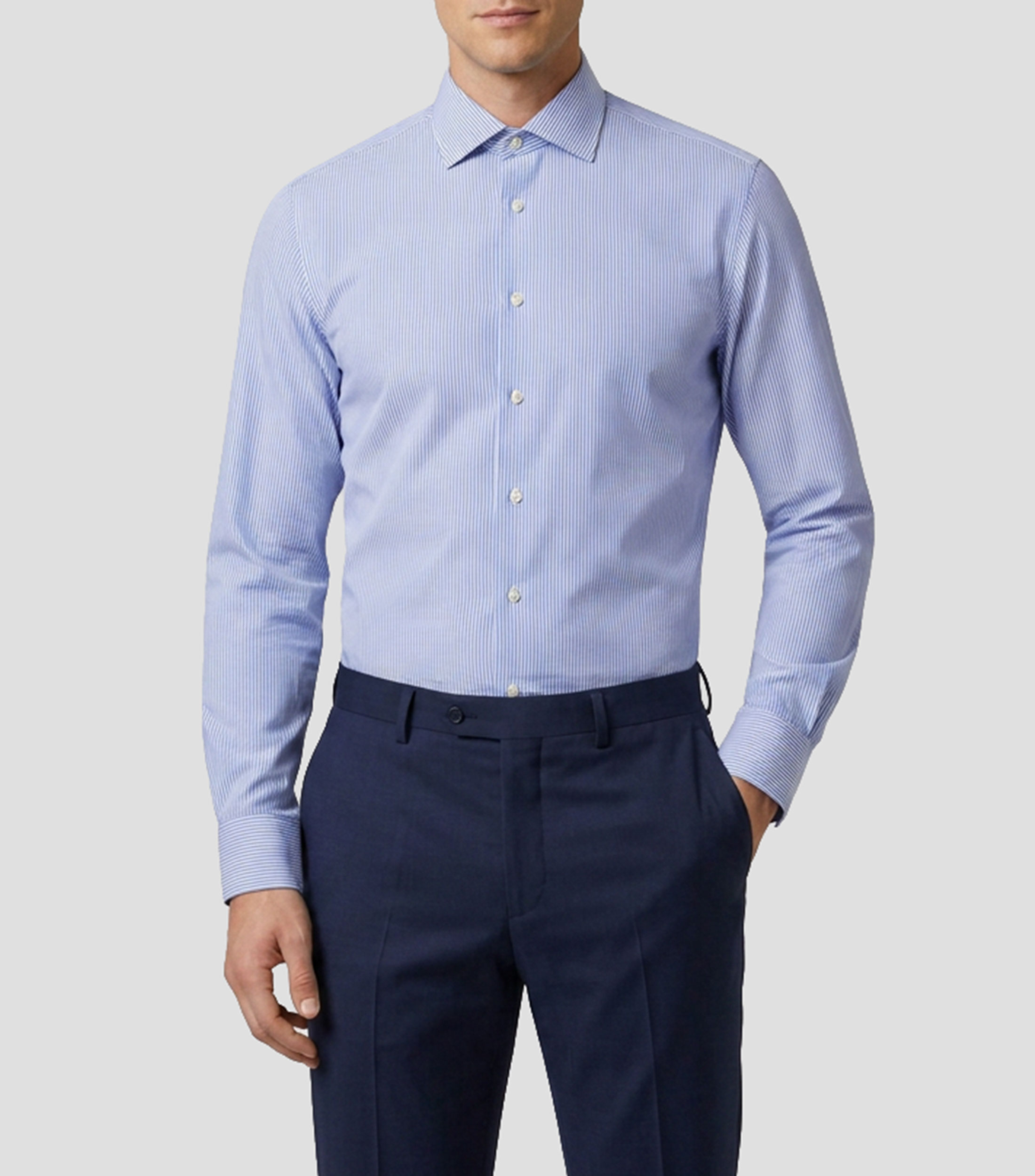 Camisa de vestir de rayas manga larga Hombre