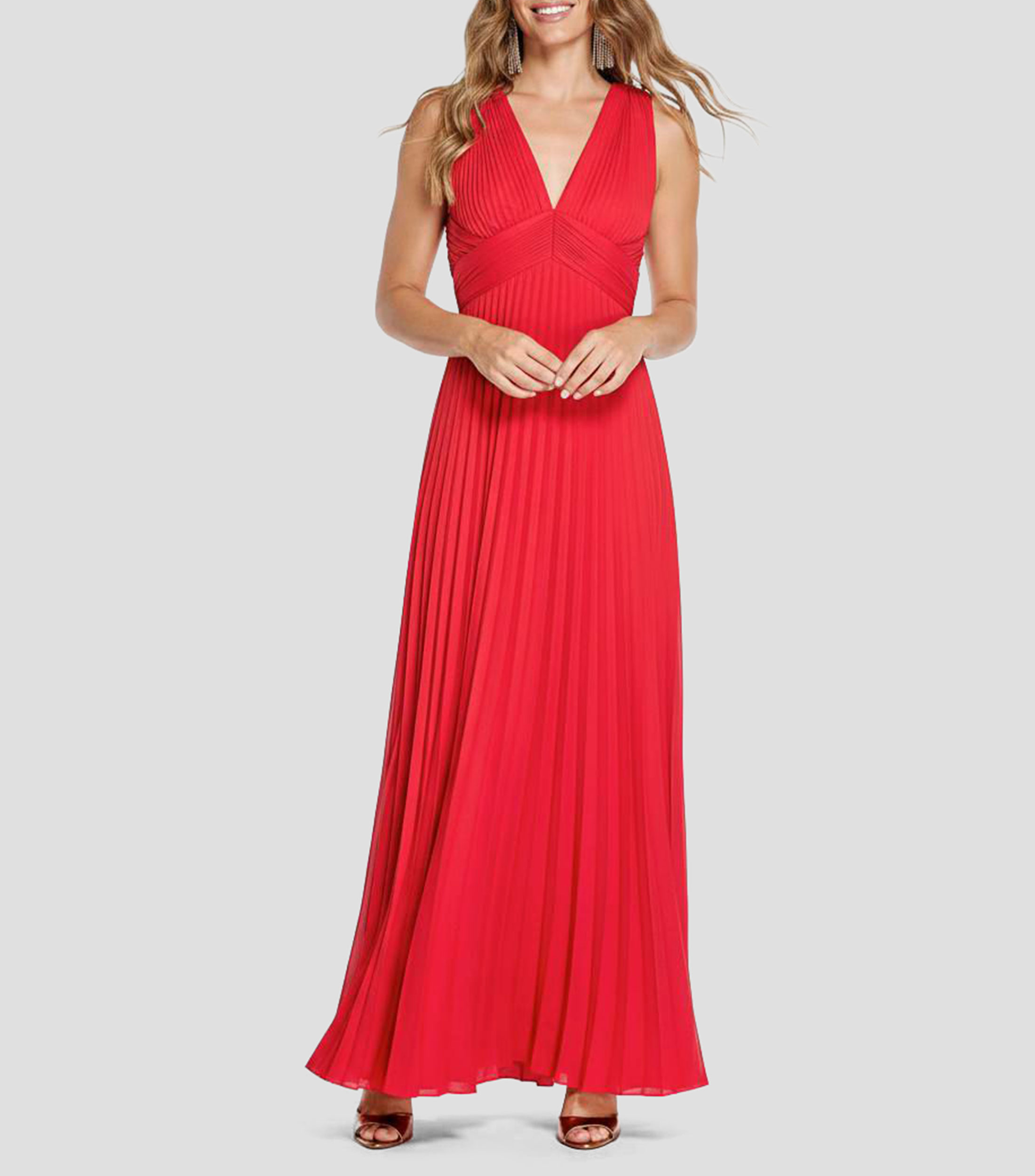 Vestido largo liso Mujer