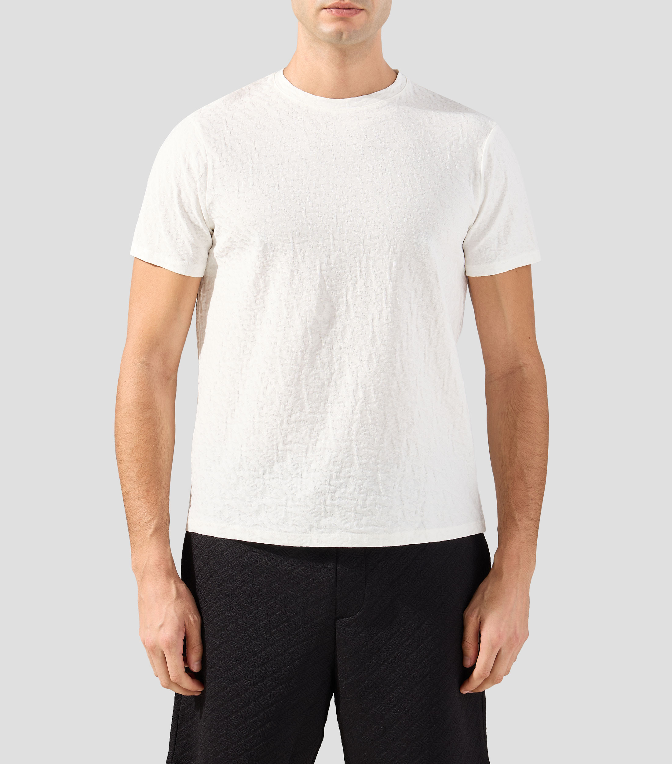Playera cuello redondo manga corta sólida Hombre