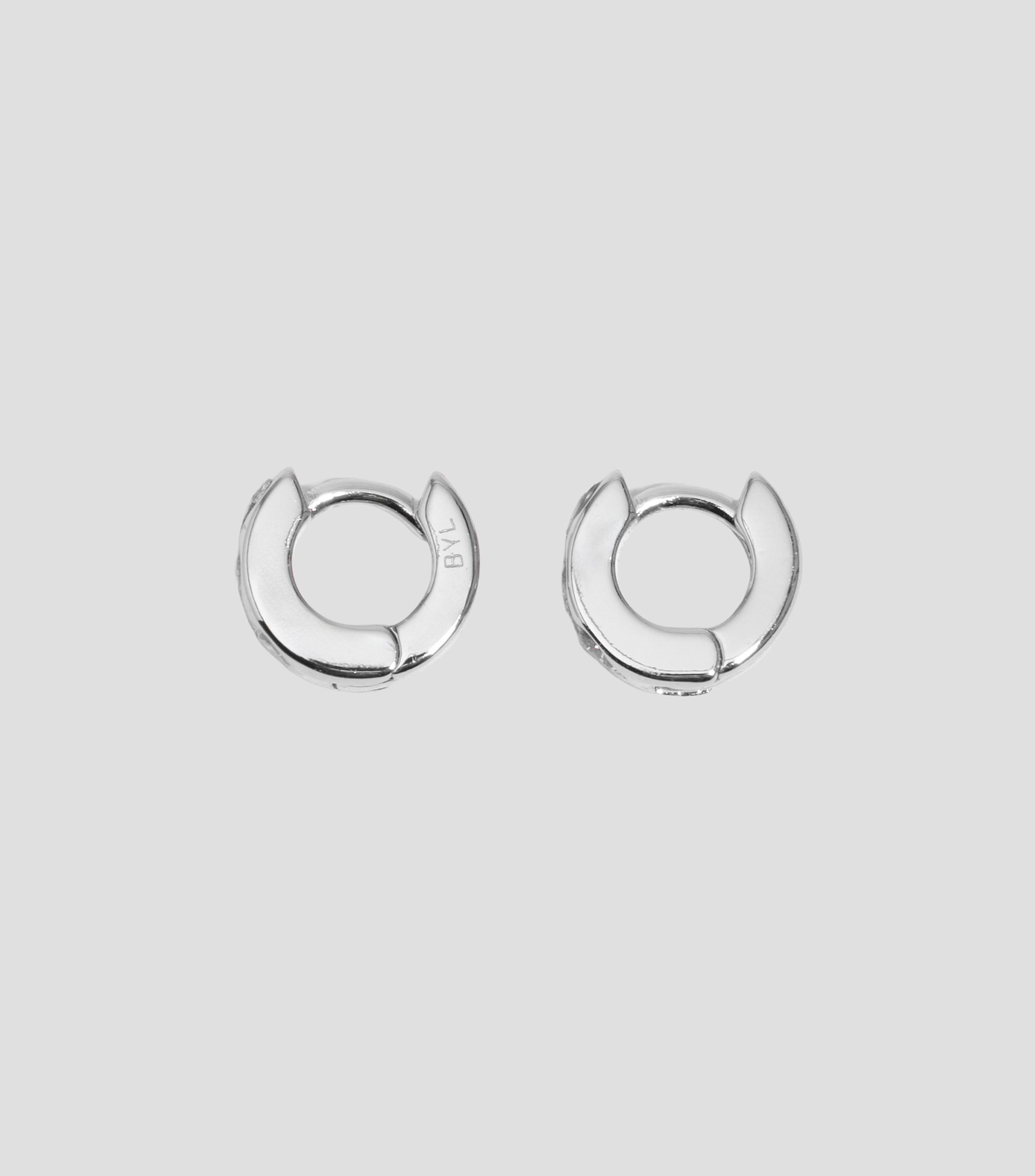 Aretes aro mini cristales corazón plateado Mujer