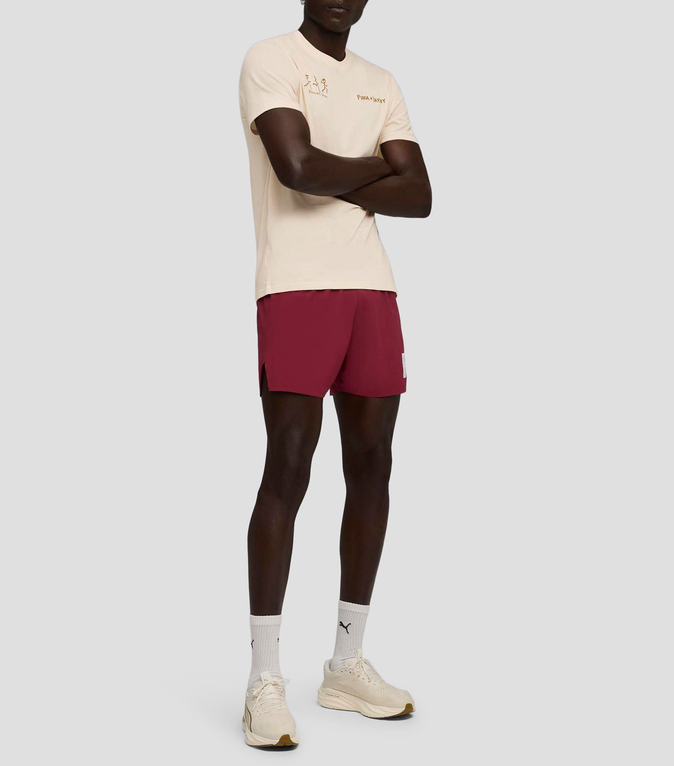 Short para correr liso Hombre