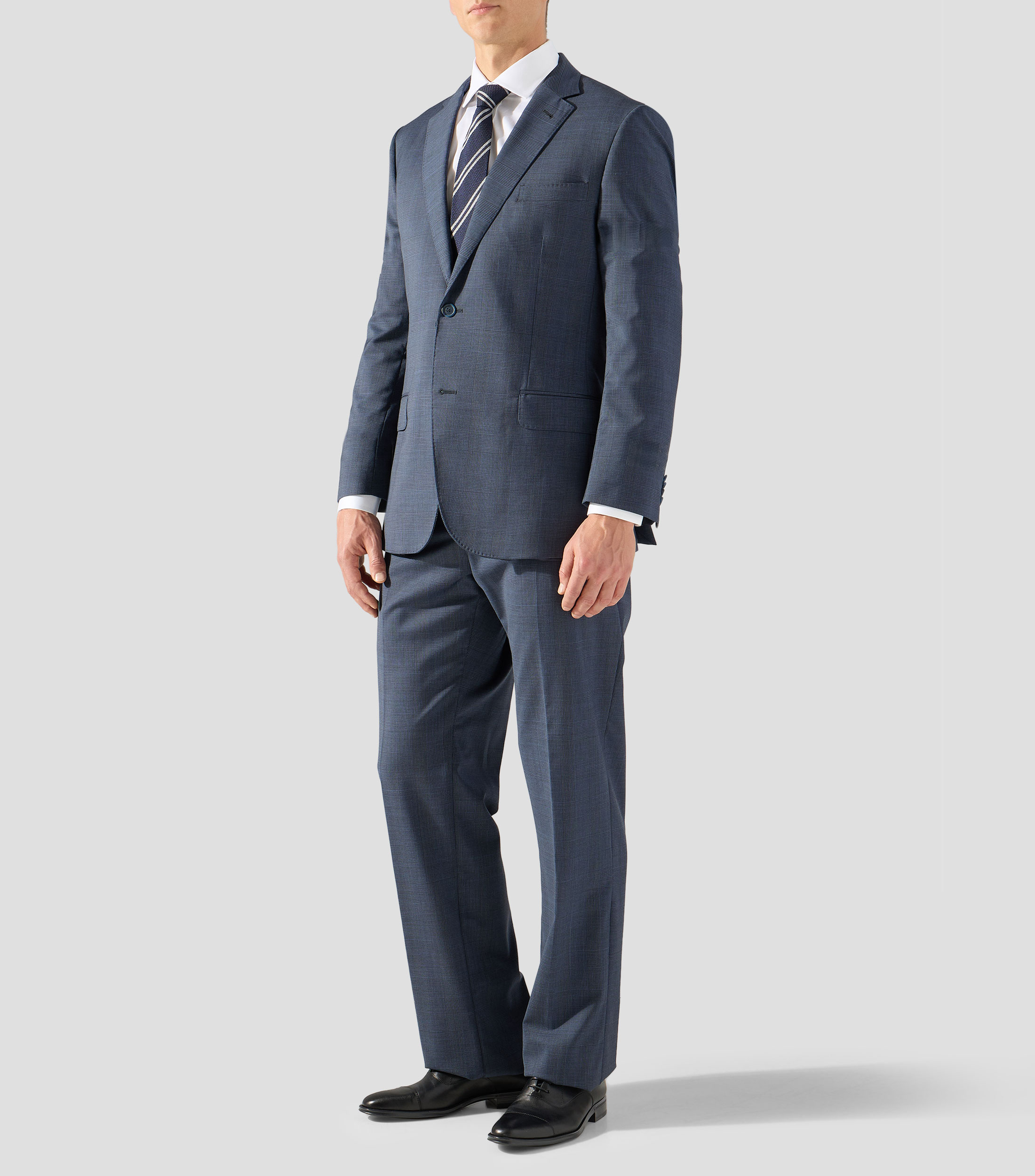 Traje de corte regular con microdiseño Hombre