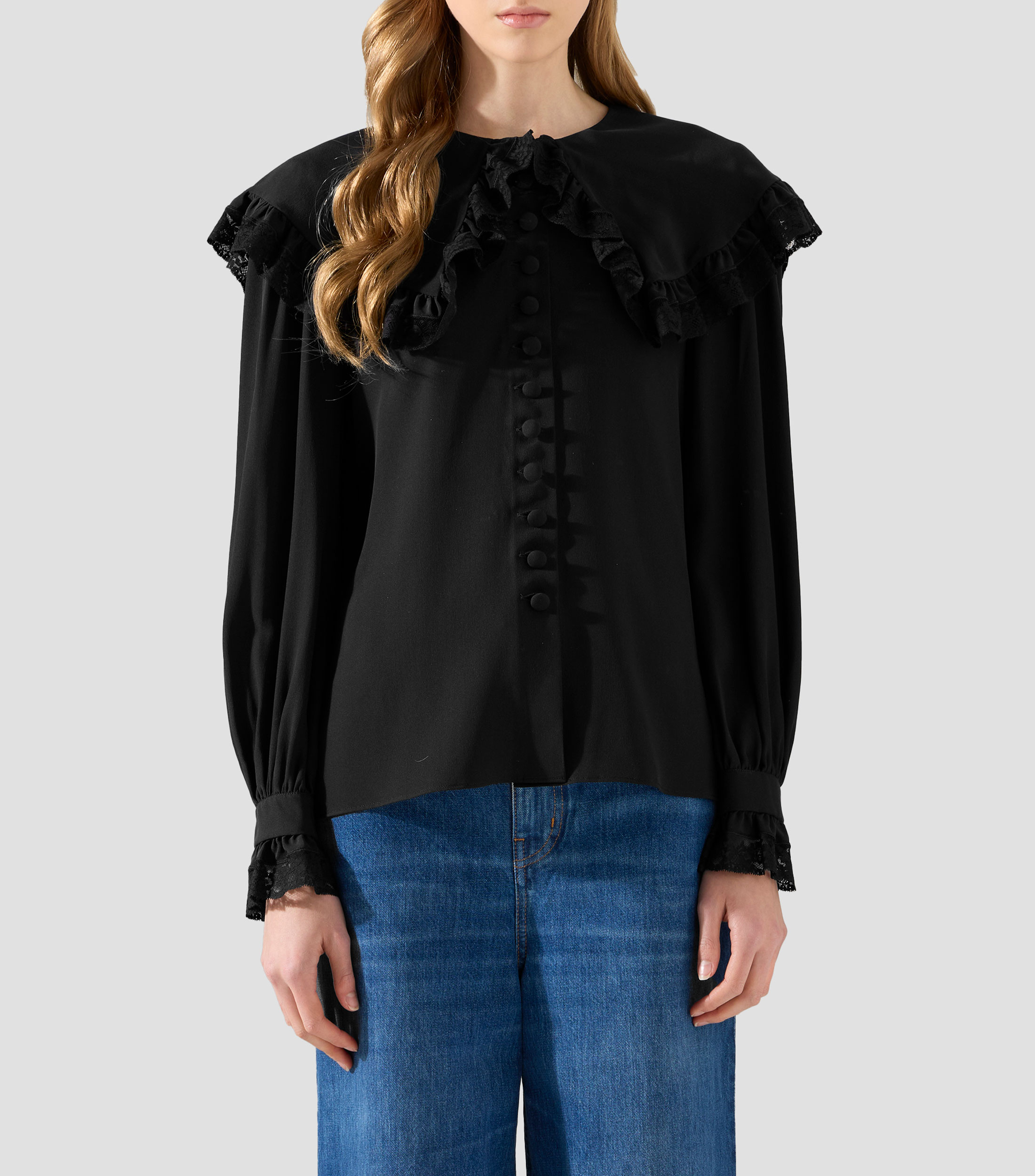 Blusa lisa manga larga Mujer