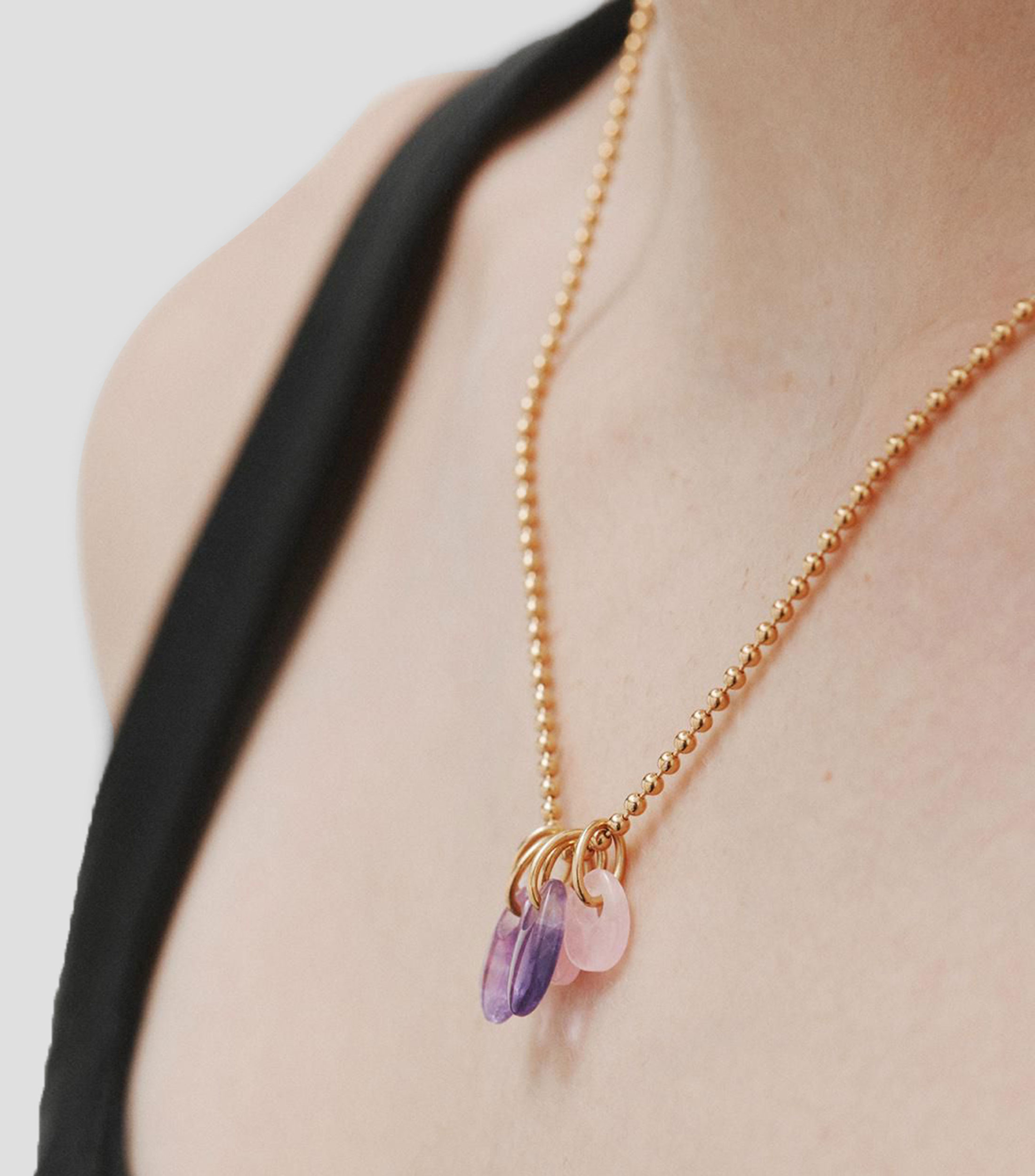 Collar en plata .925 con amatista y ágata Rissaga Mujer
