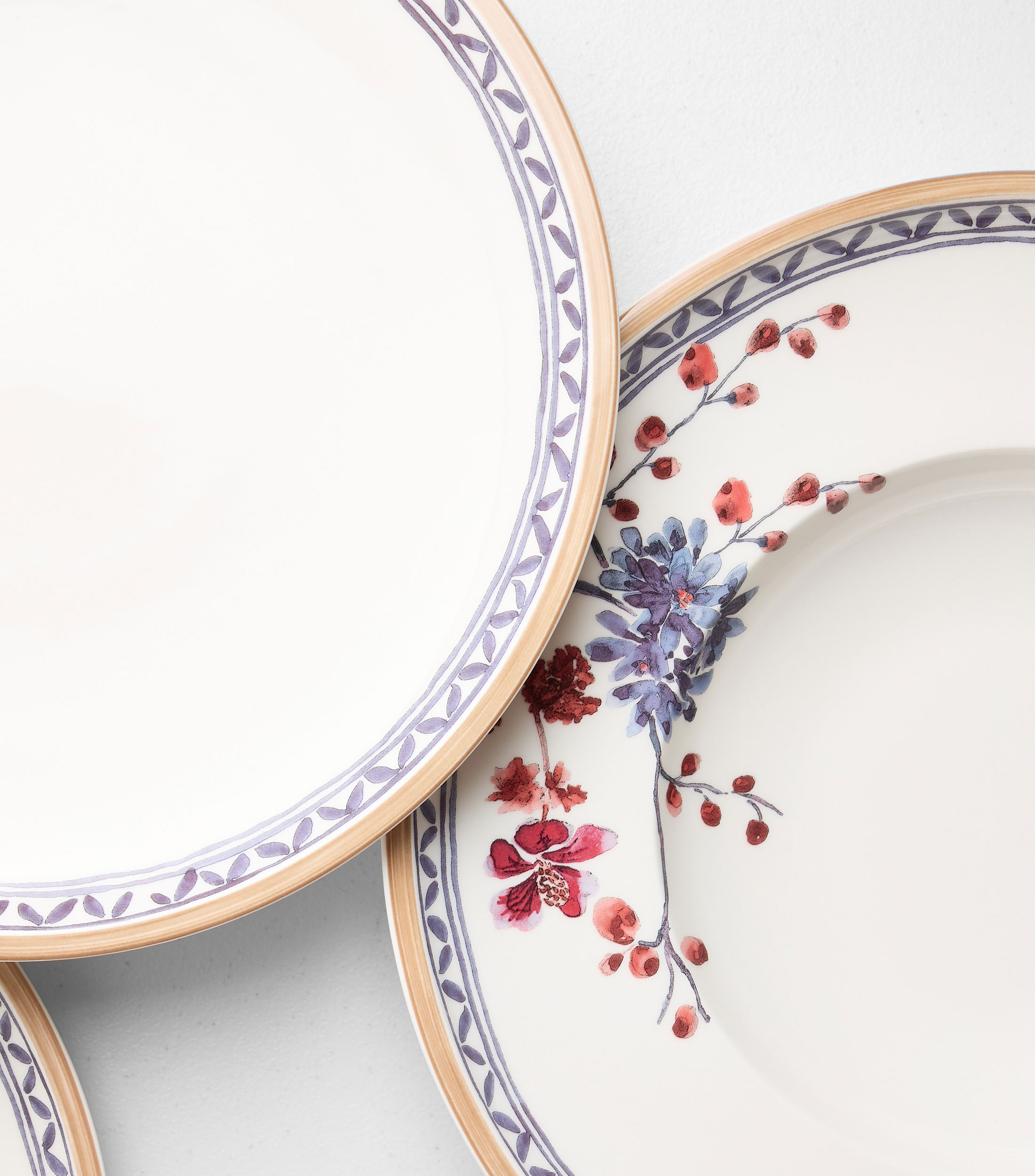 Plato Hondo Artesano Lavender floral