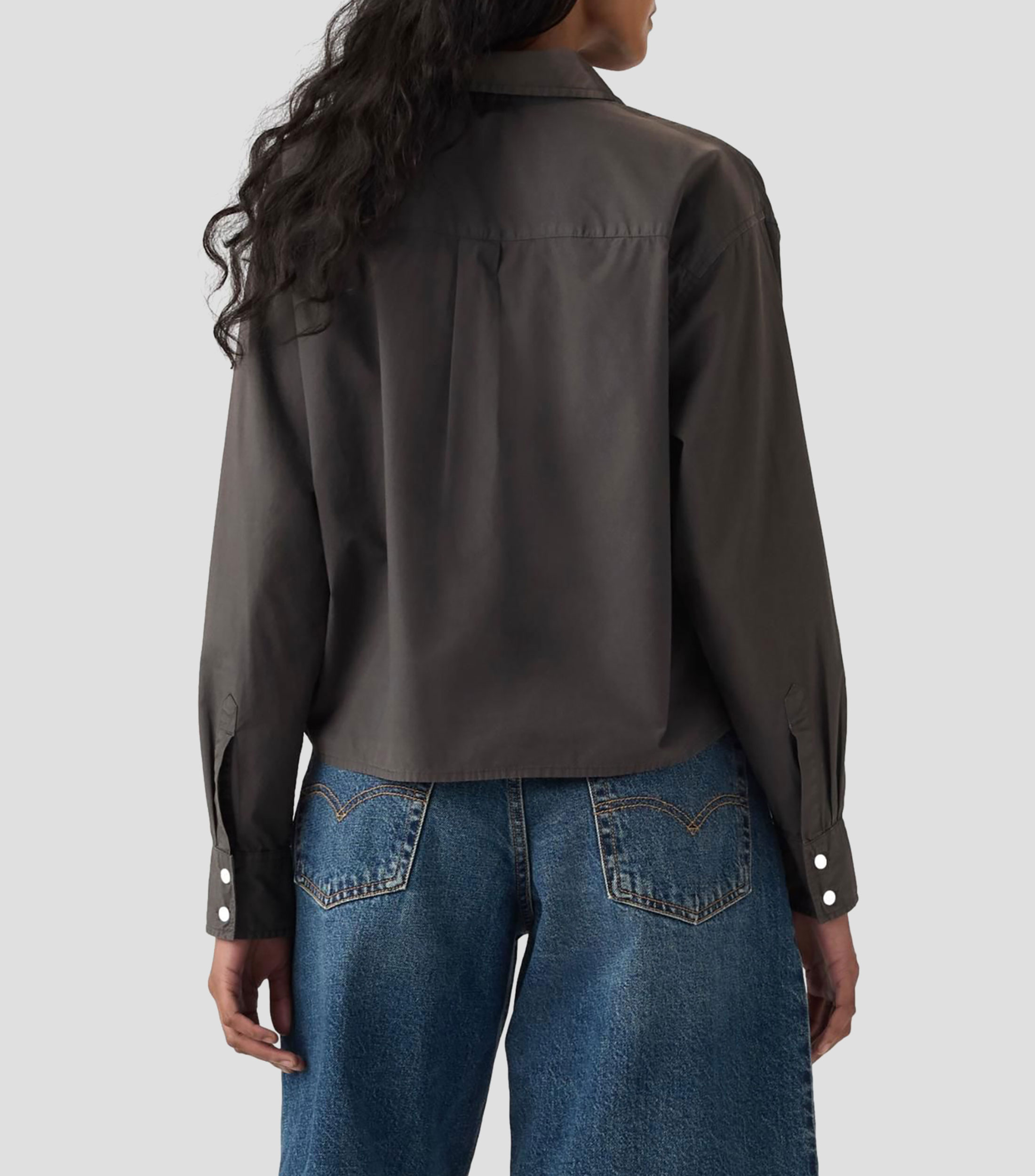Camisa lisa con manga larga Mujer
