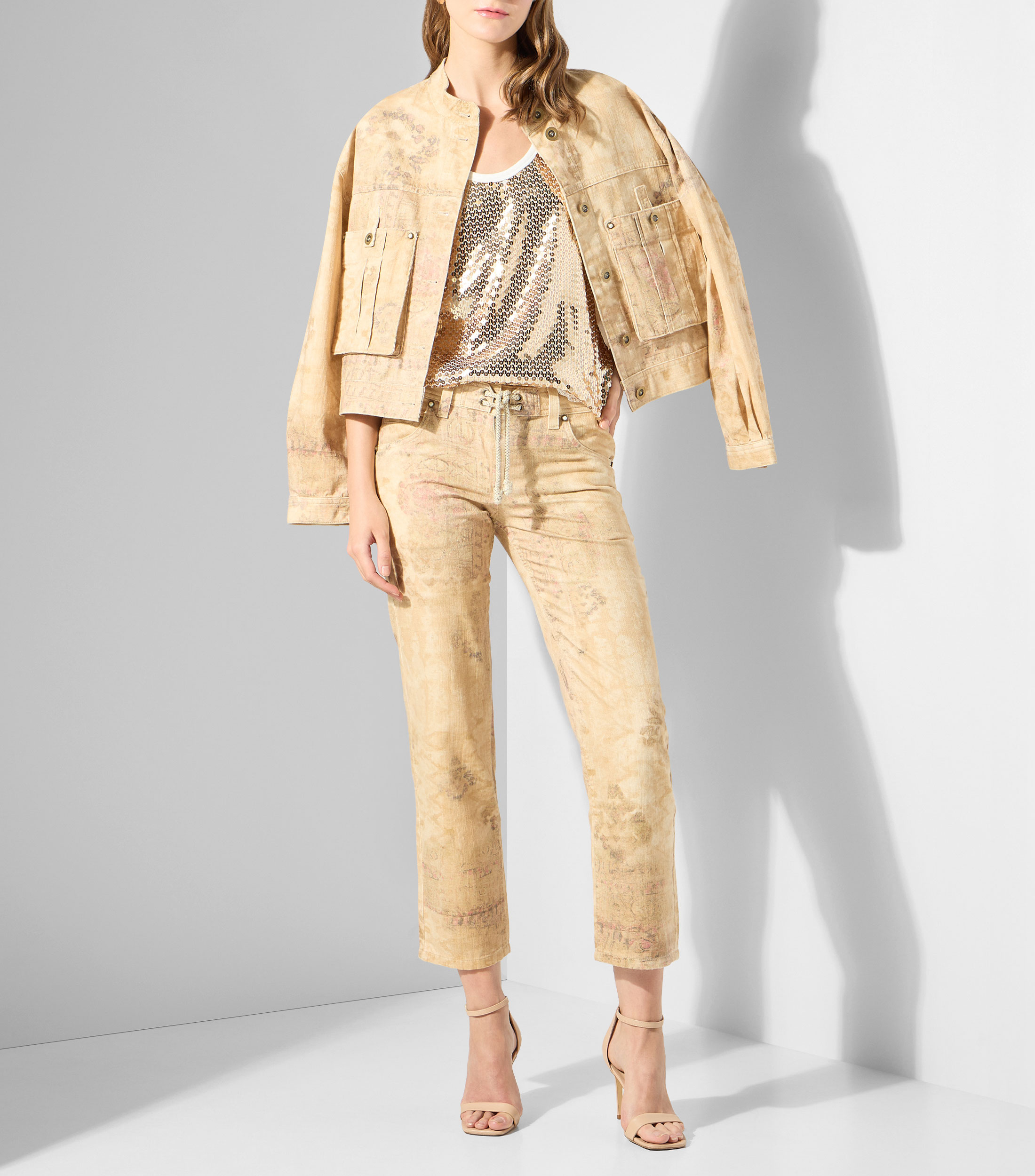 Blusa con lentejuelas y sin mangas Mujer