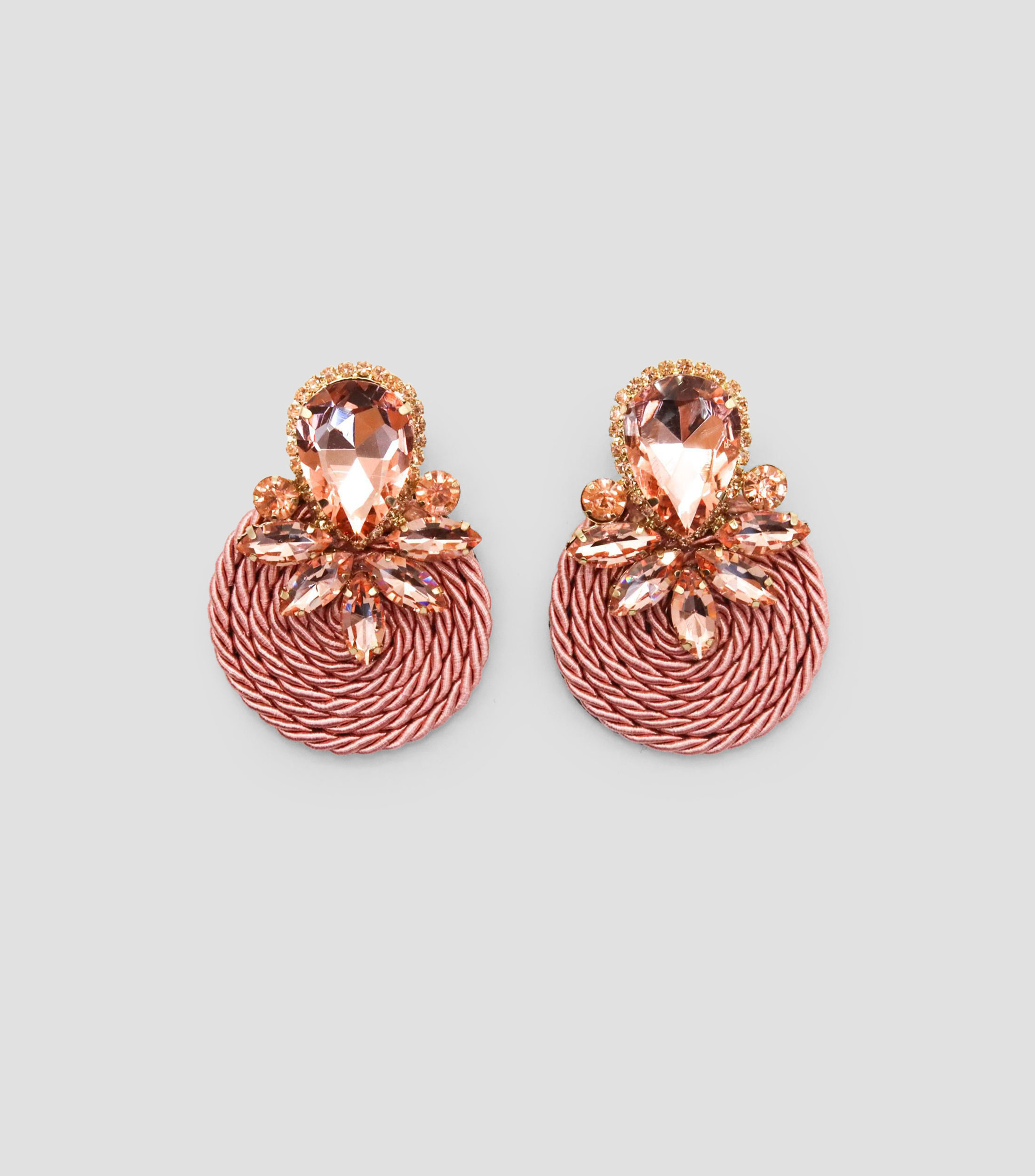Aretes abanico con cristal Mujer