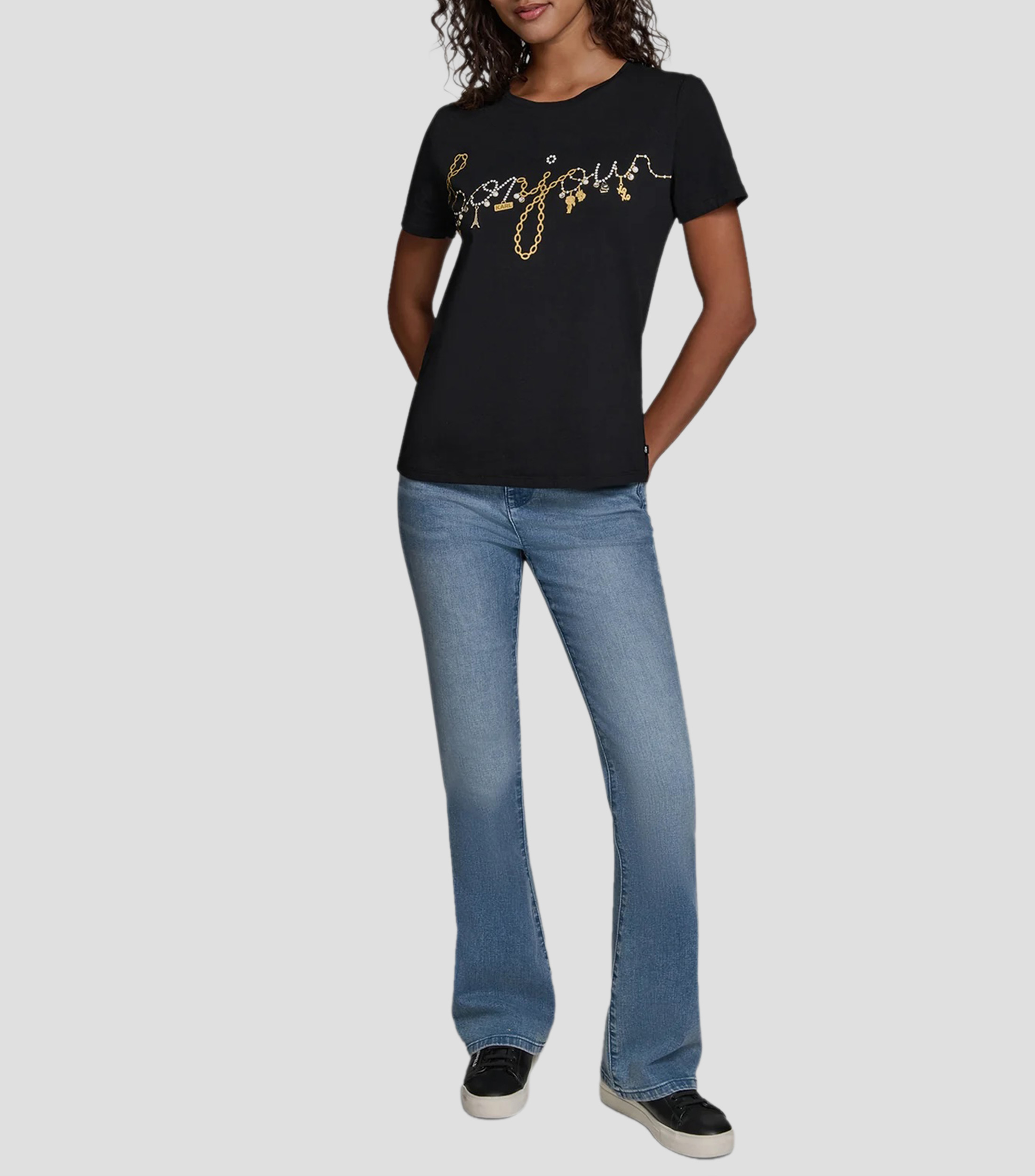 Playera cuello redondo manga corta Estampada Mujer