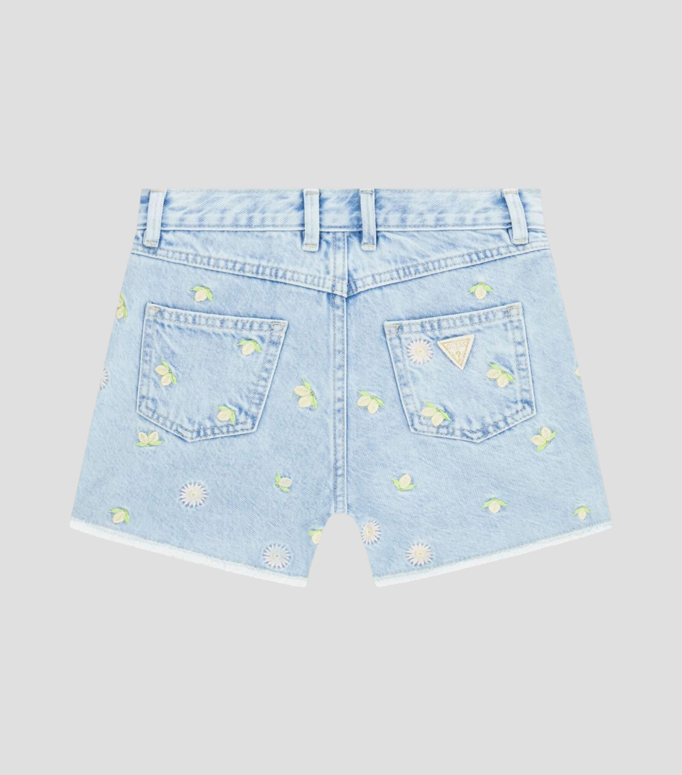 Short de mezclilla con diseño fantasía de bordados Niña