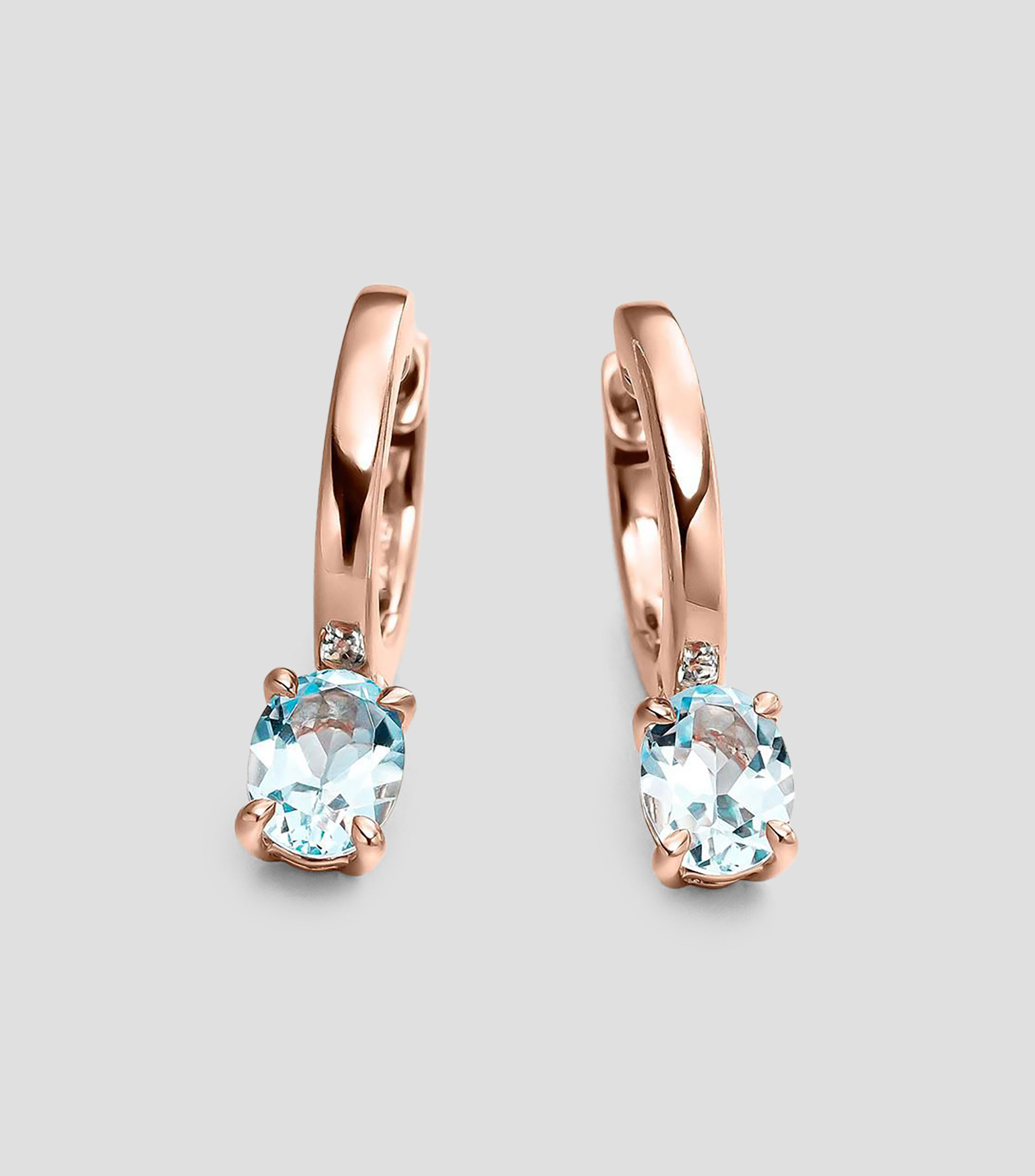 Pendientes en plata .925 con topacio azul Elúa Mujer