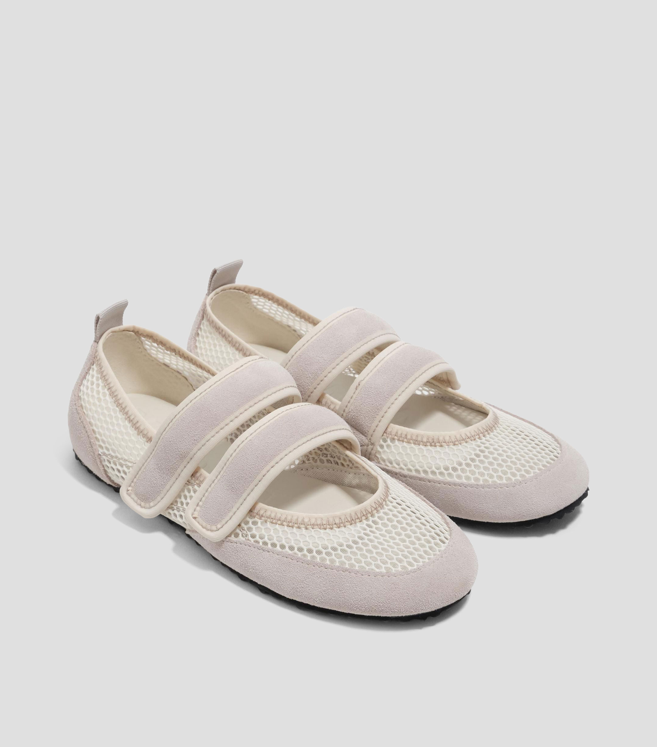 Flats deportiva velcros blanca Mujer