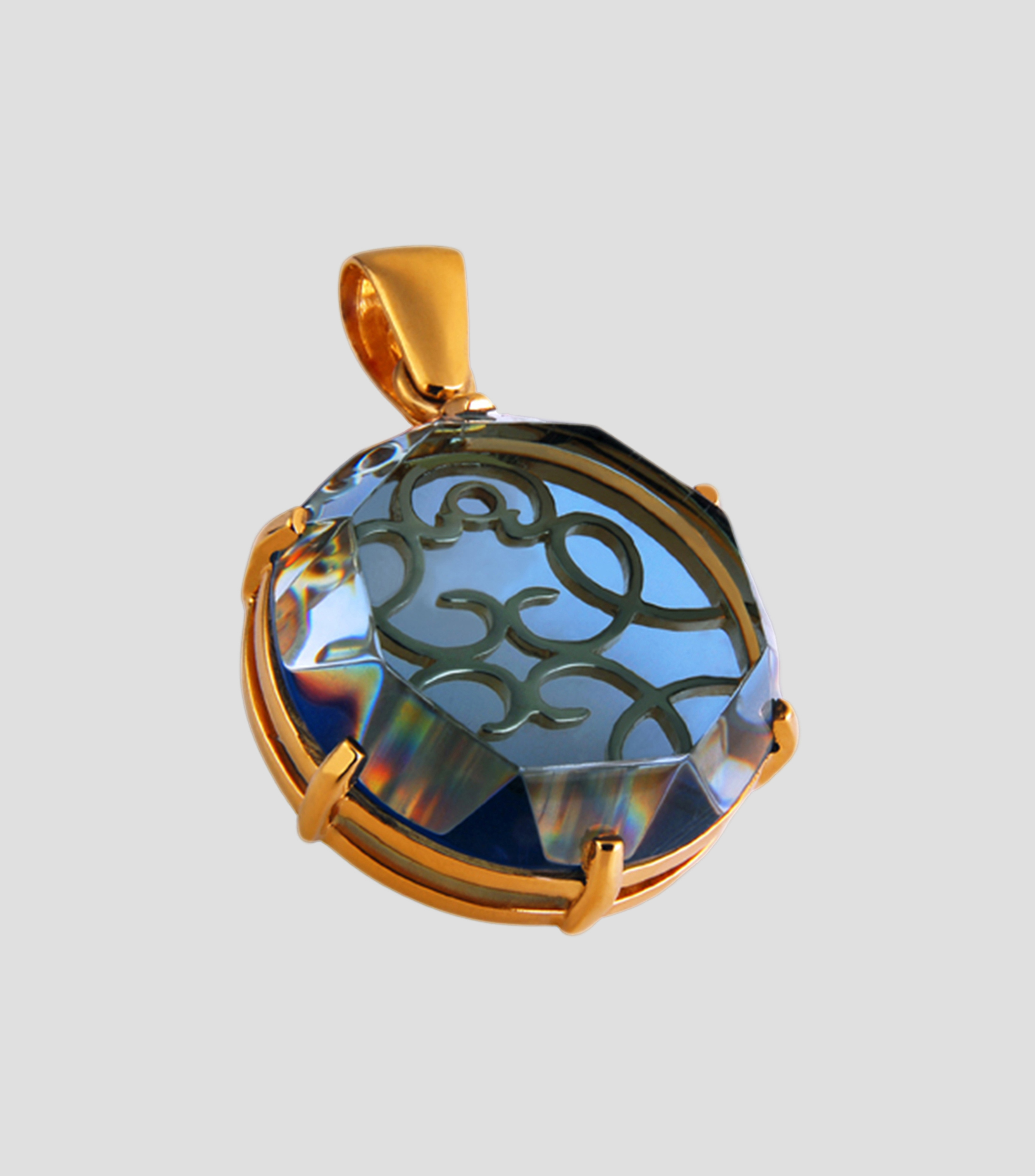 Dije Luna con cristal genuino facetado en plata .925 Mujer