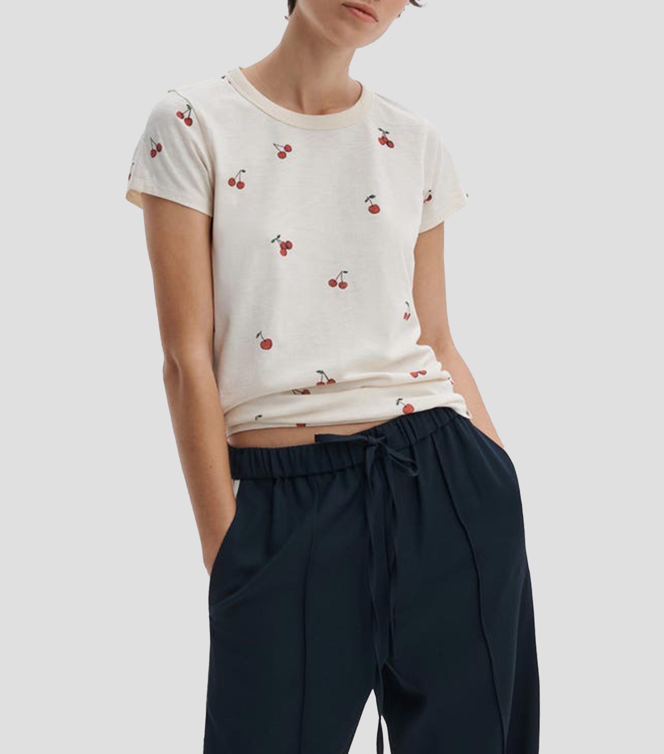 Playera cuello redondo manga corta estampada Mujer