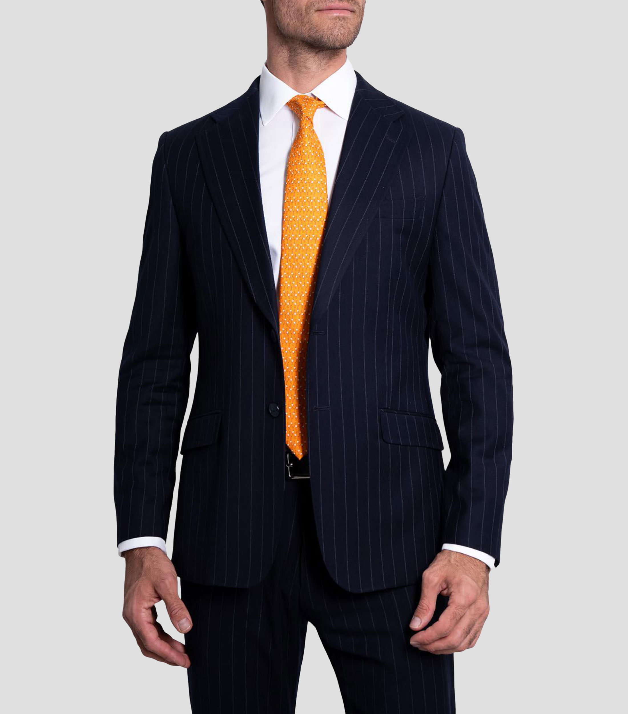 Corbata ancha de seda naranja estampado Flamenco