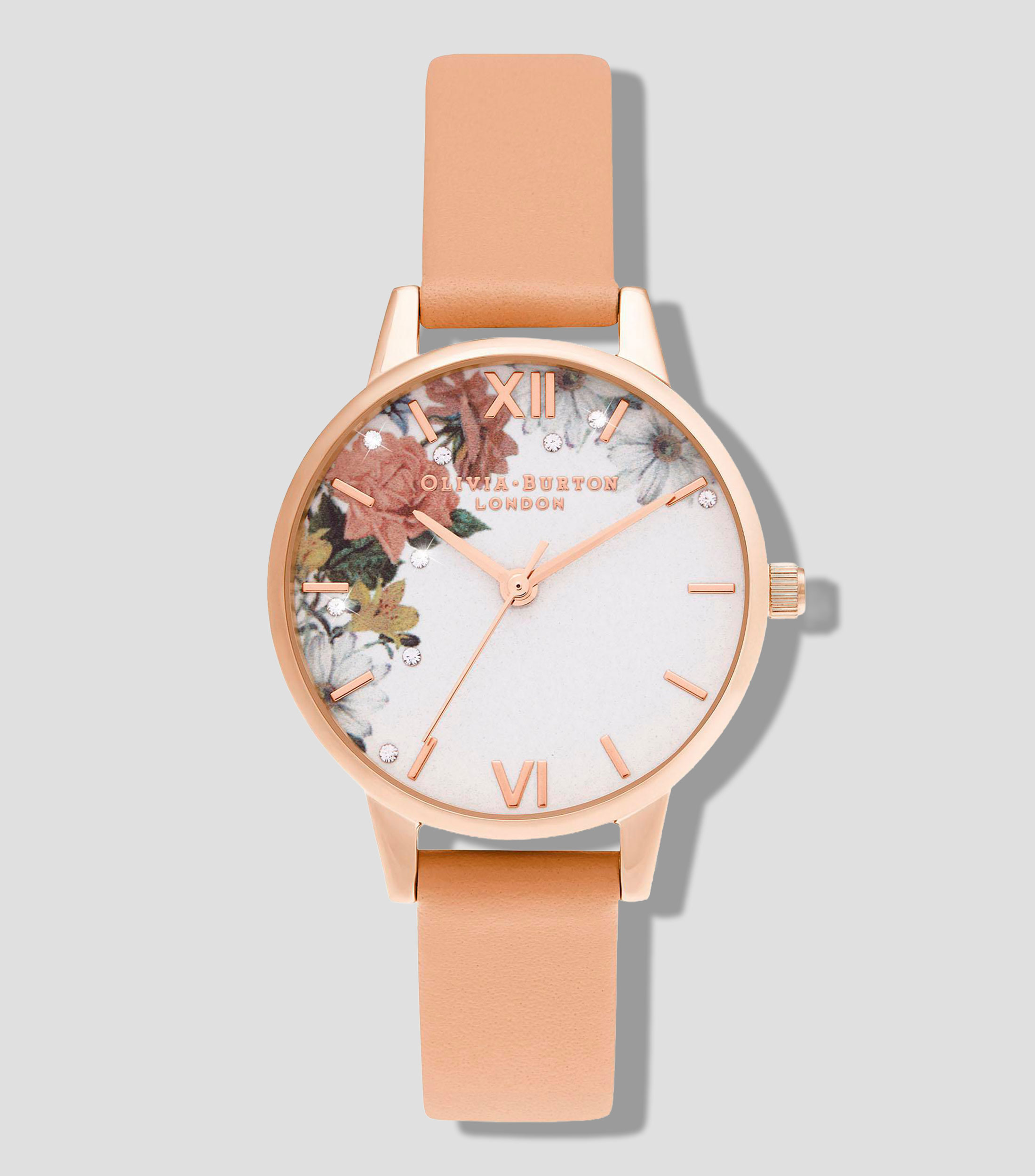 Reloj para Mujer Sparkle Floral Casual Oro rosa