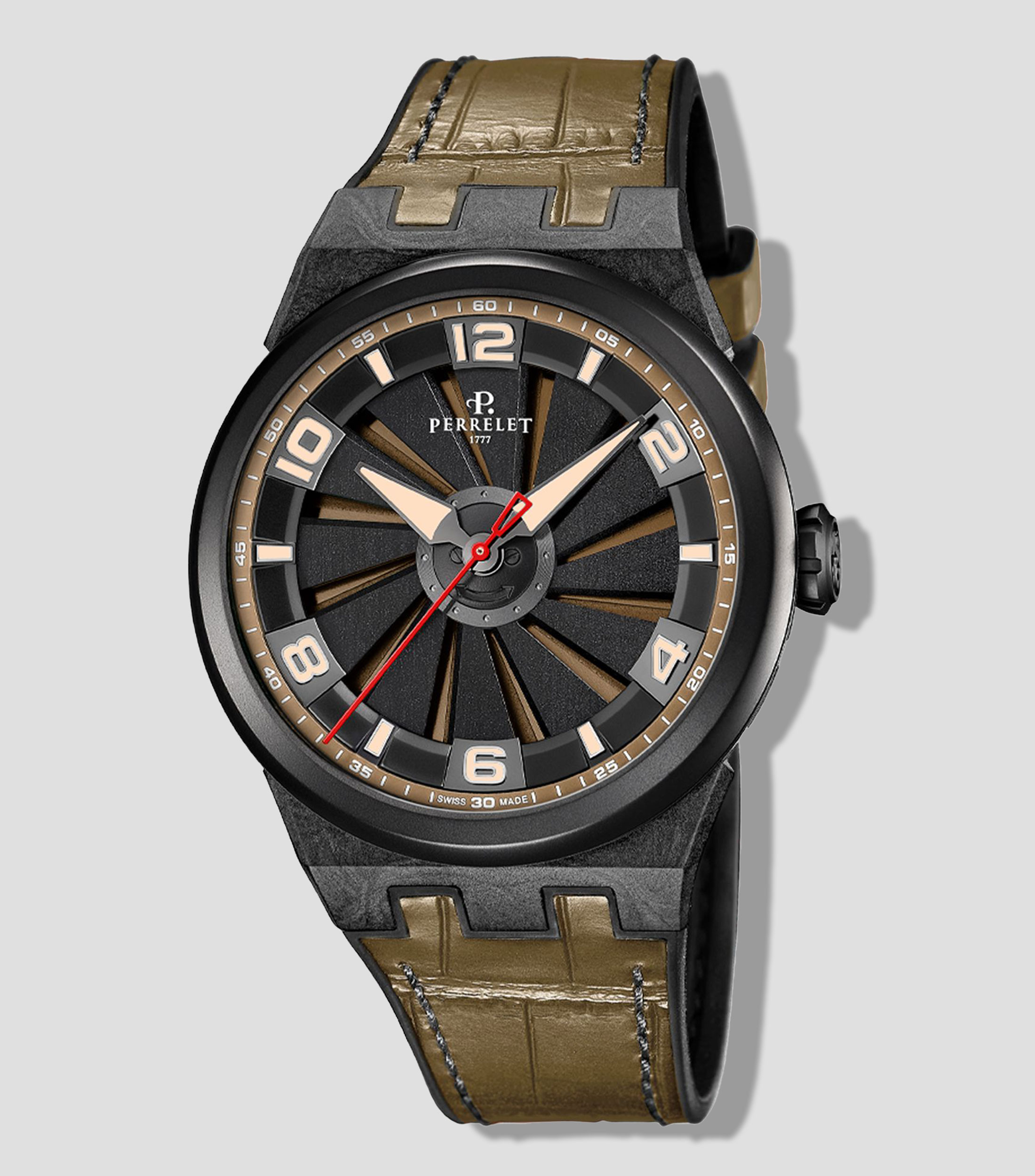 Reloj para Hombre Turbine Carbon Casual Negro, Cafe