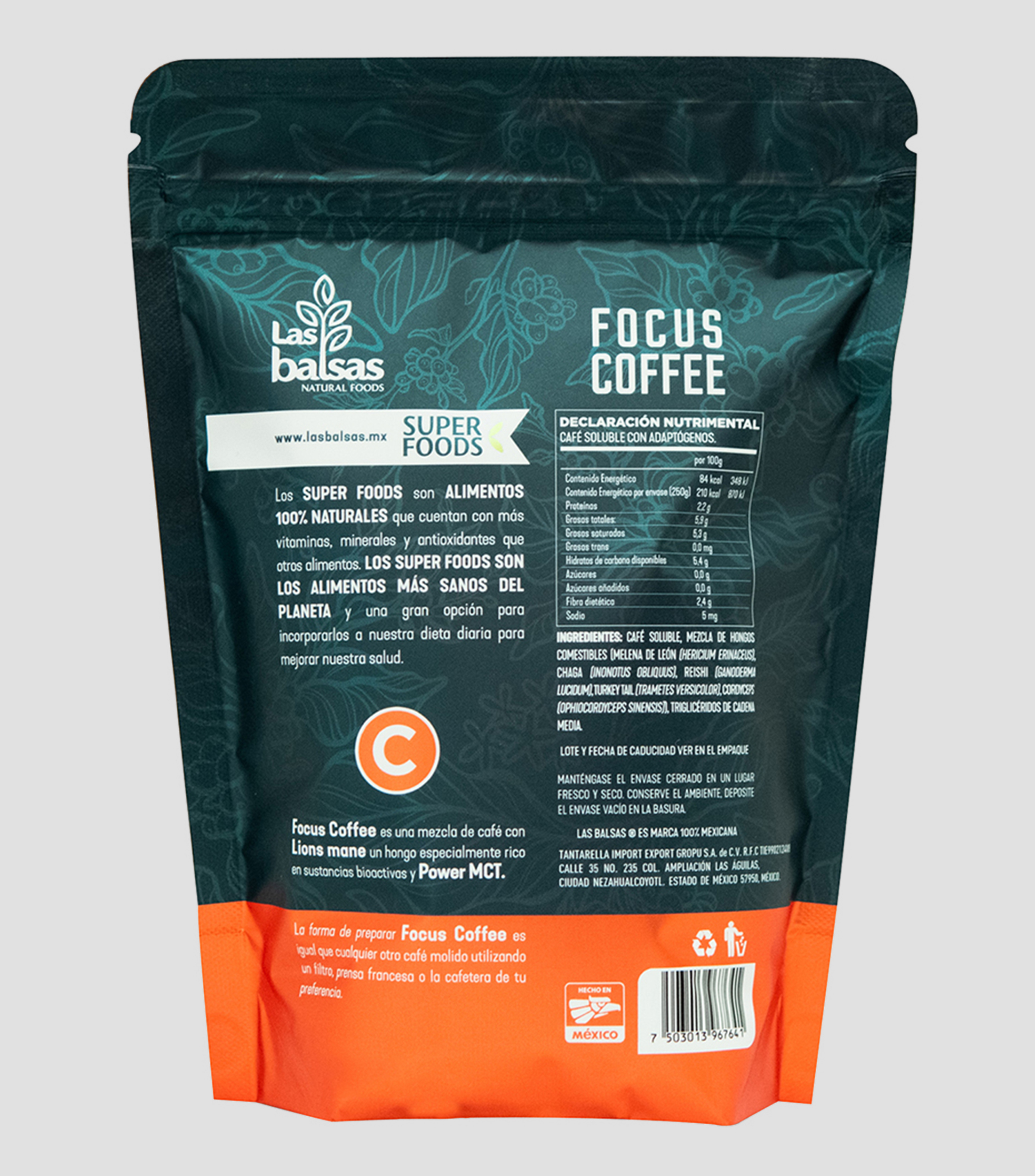 Café con lions mane + Power MCT, 250 g