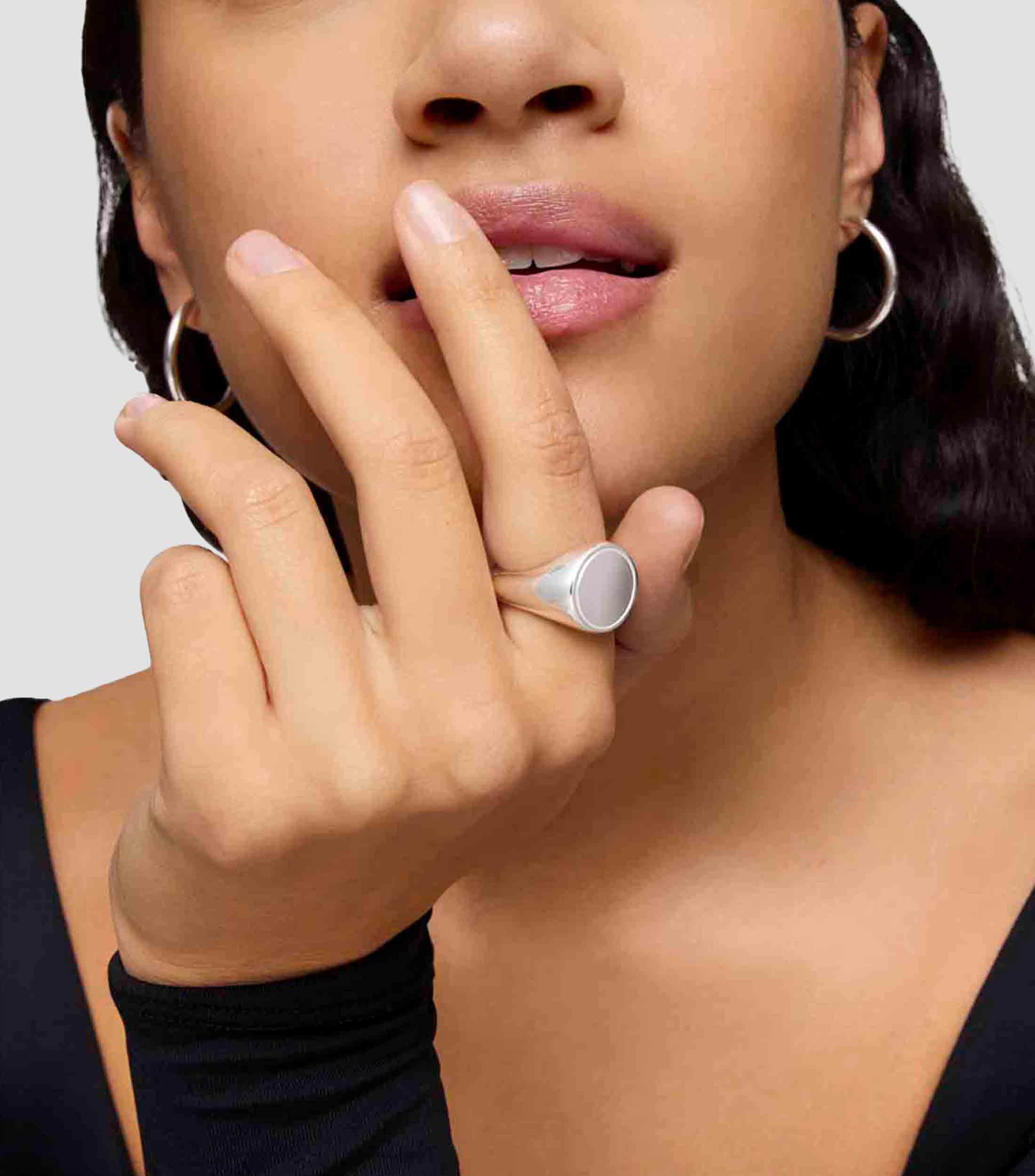 Anillo en plata liso Mujer