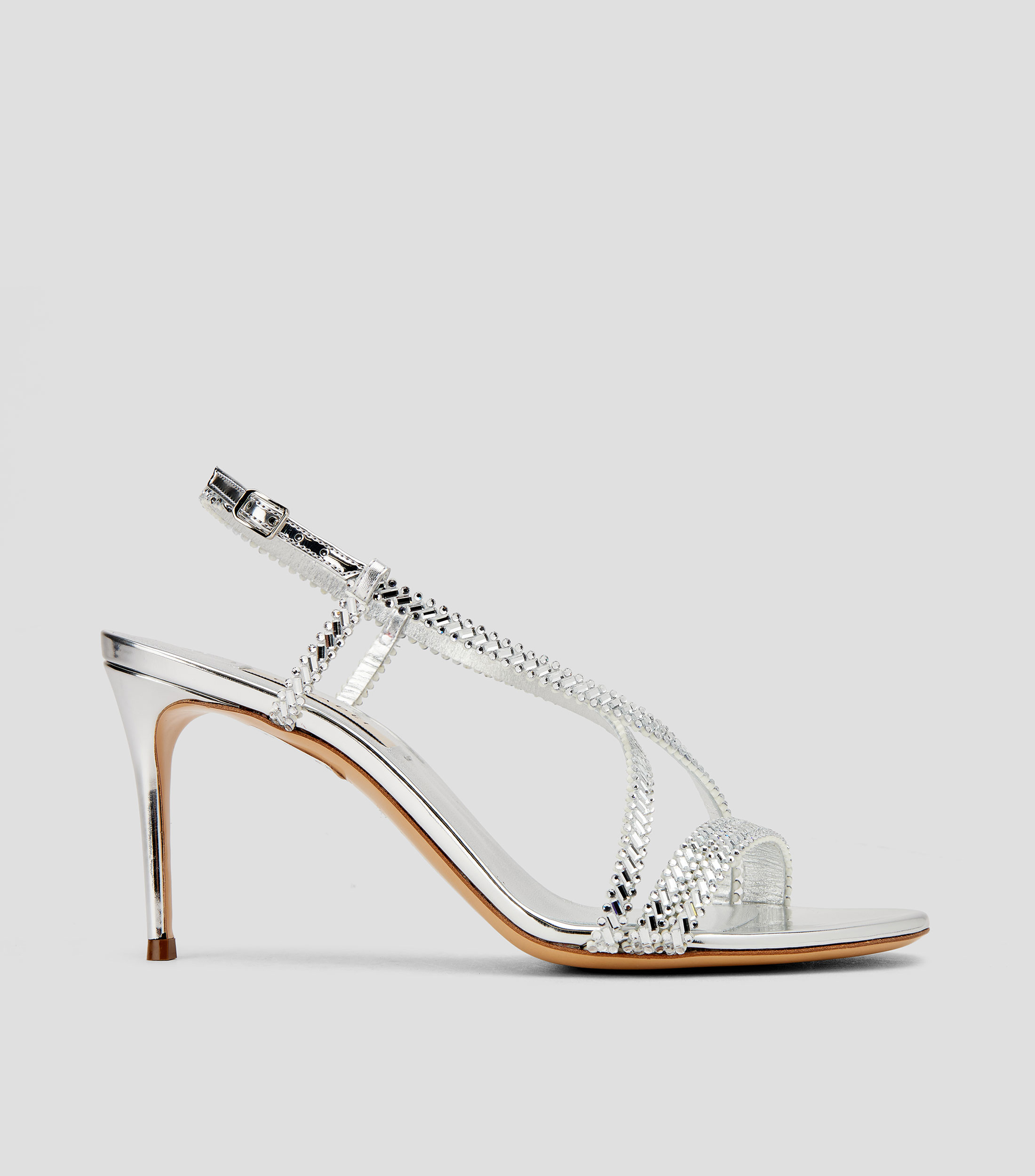 Sandalias con tacón alto de aguja Mujer