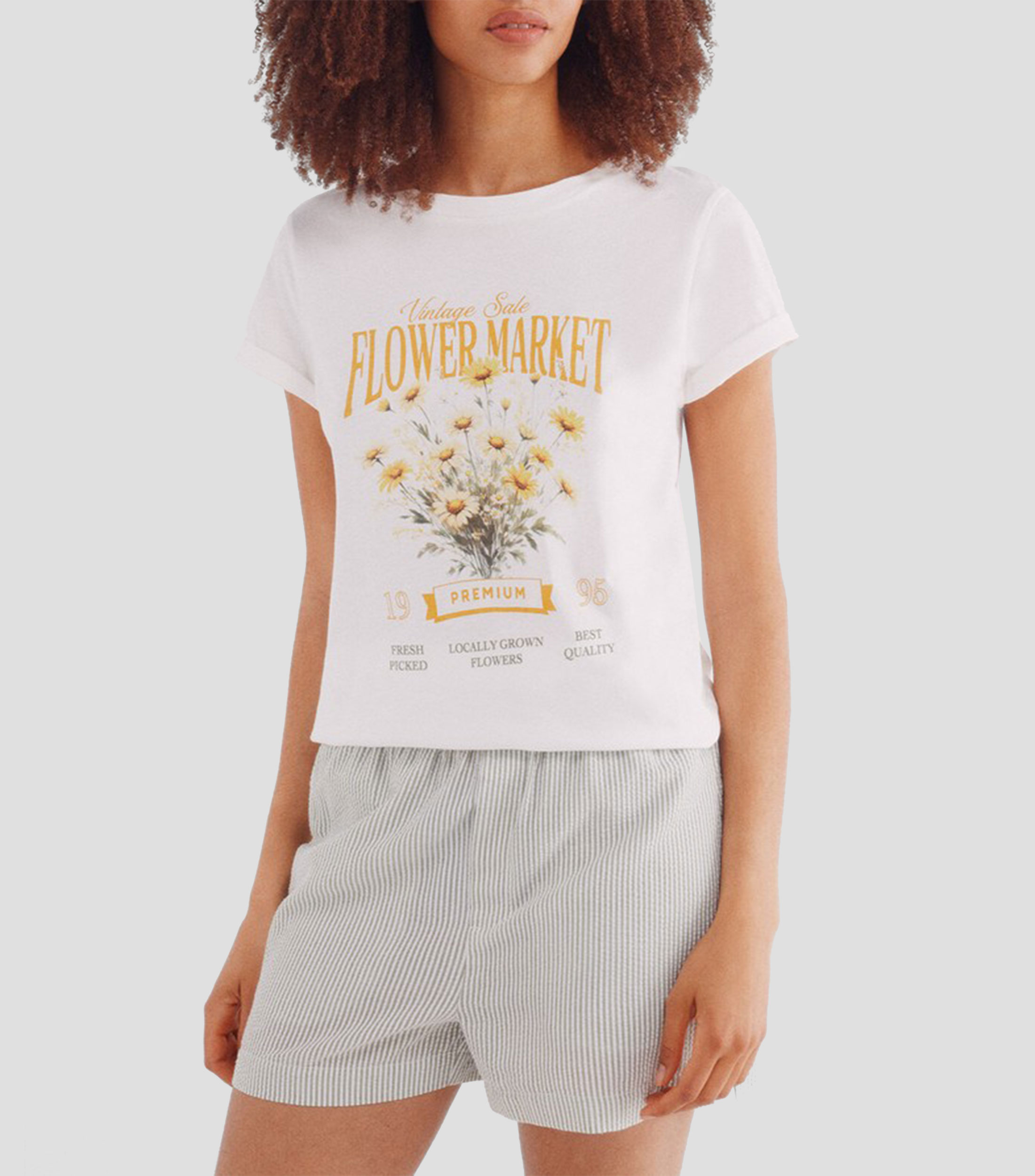 Playera estampada de manga corta Mujer