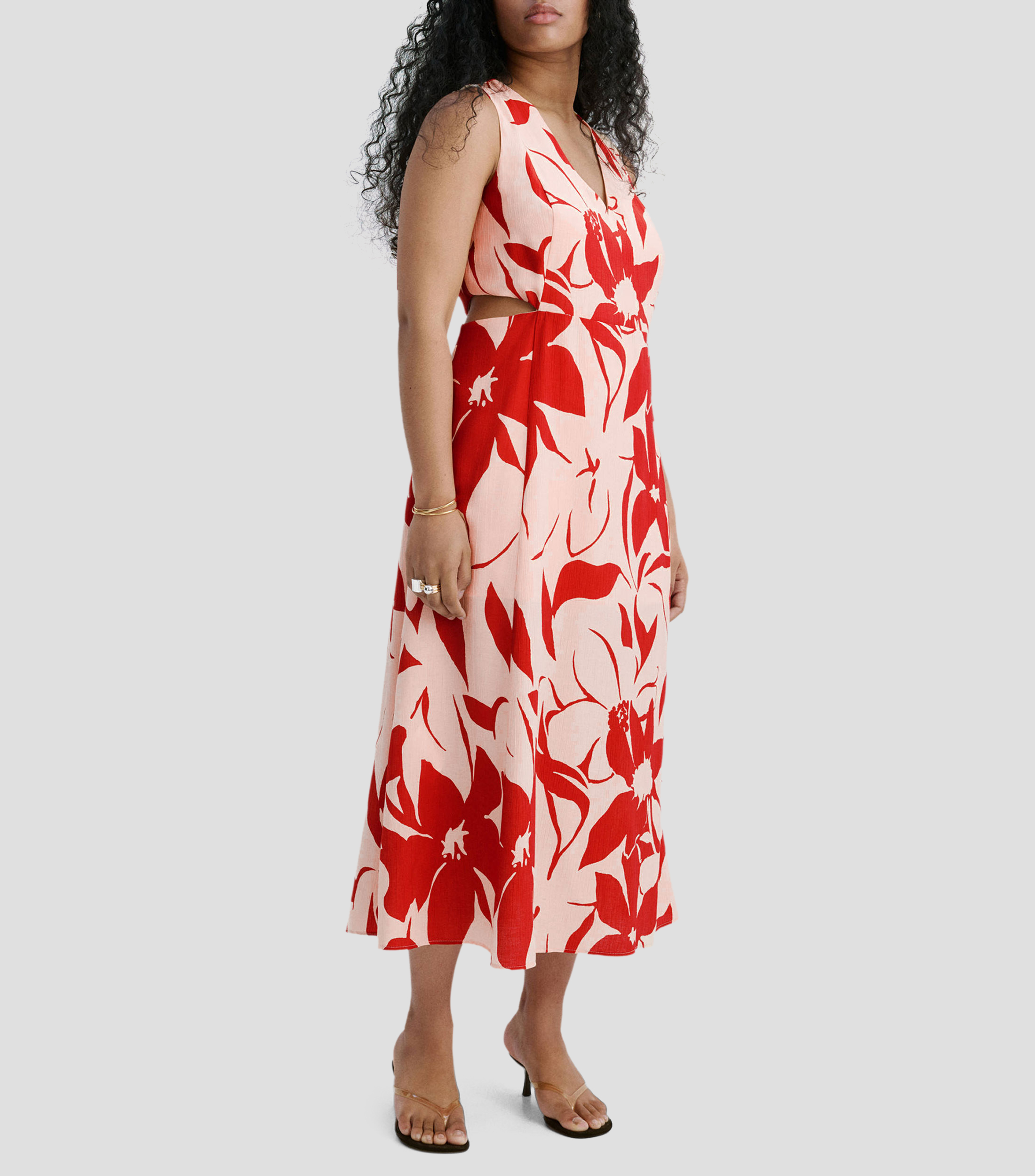 Vestido casual midi estampado Mujer