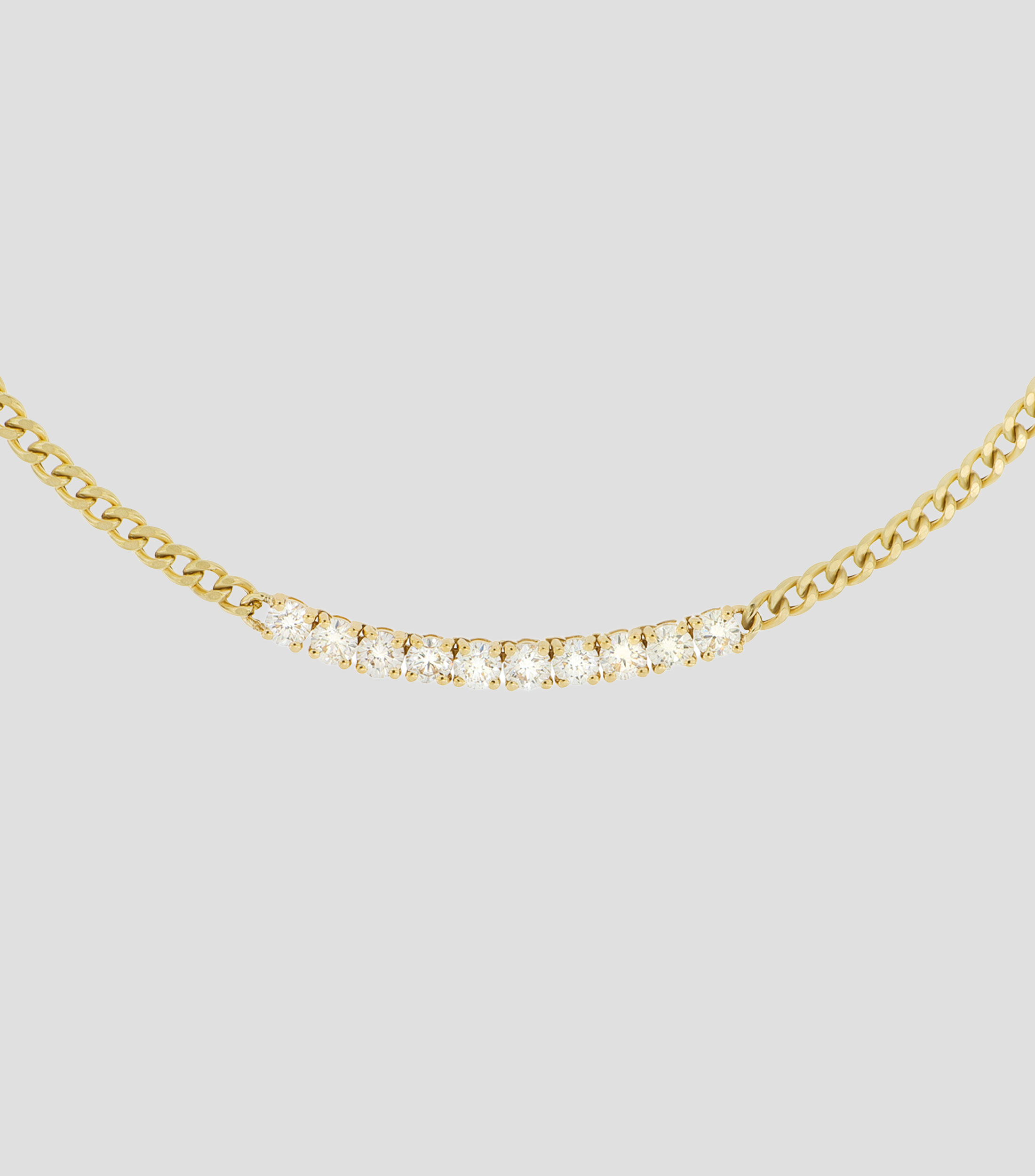 Gargantilla en Oro amarillo de 18 Kilates con diamantes de adorno Mujer
