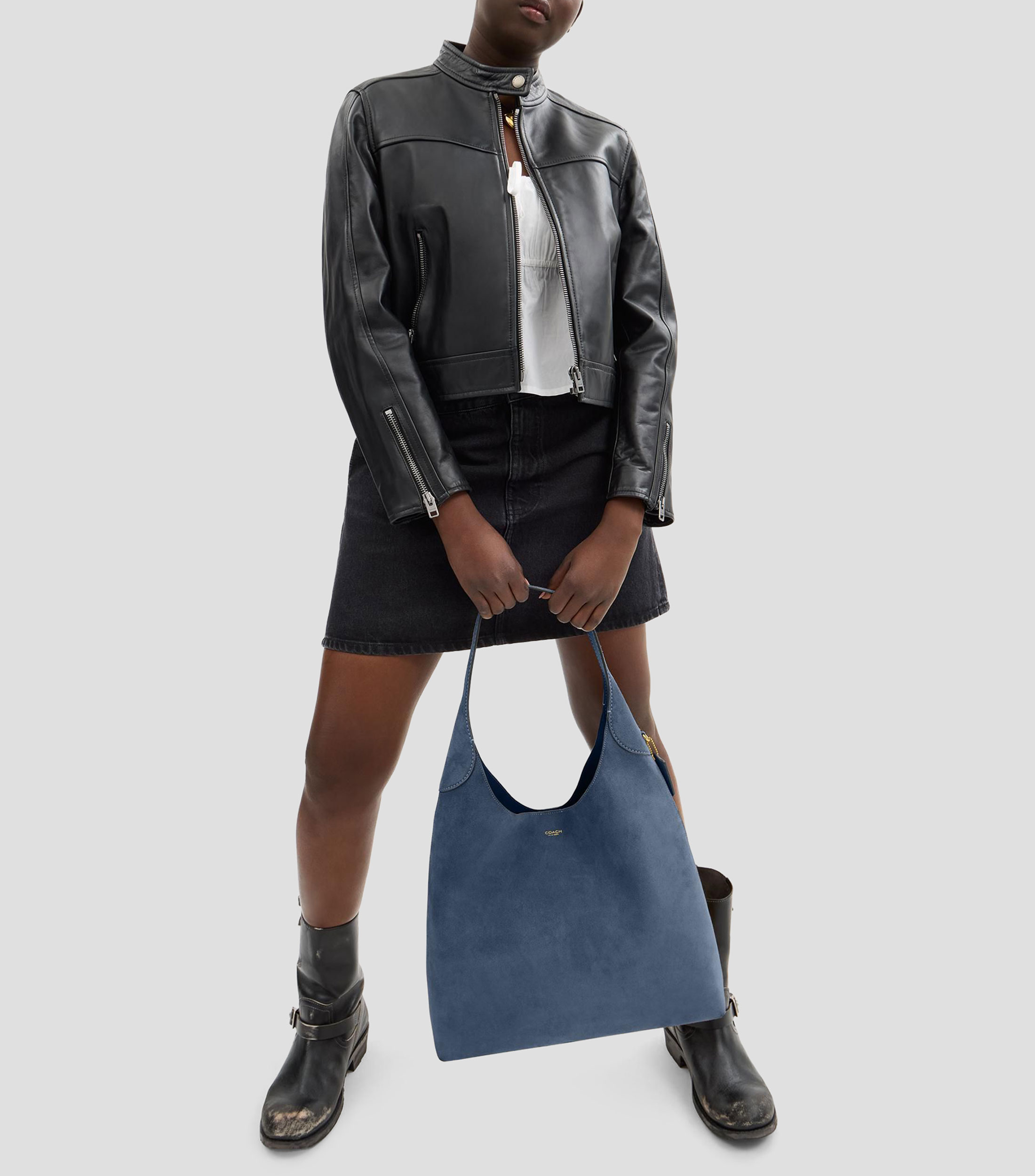 Bolsa shoulder en piel lisa Mujer