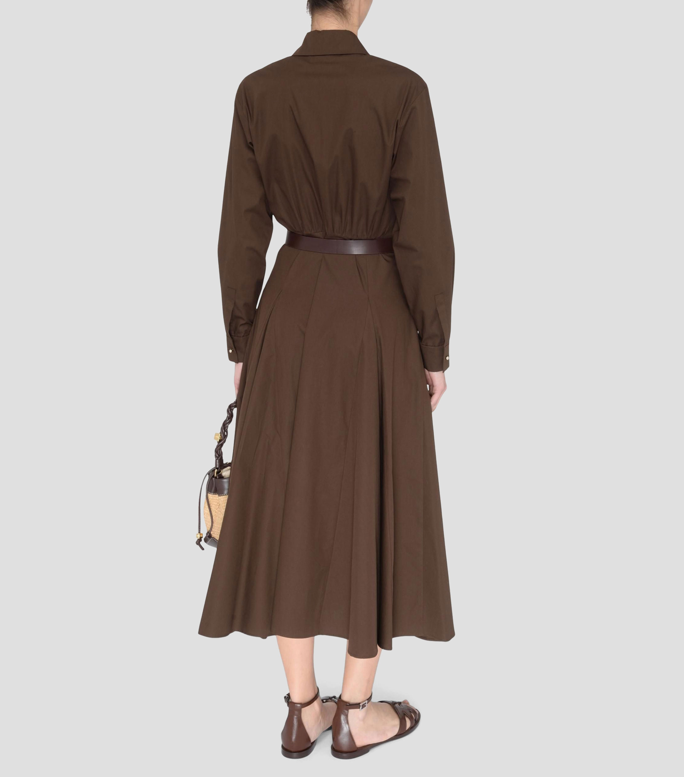 Vestido camisero maxi manga larga Mujer