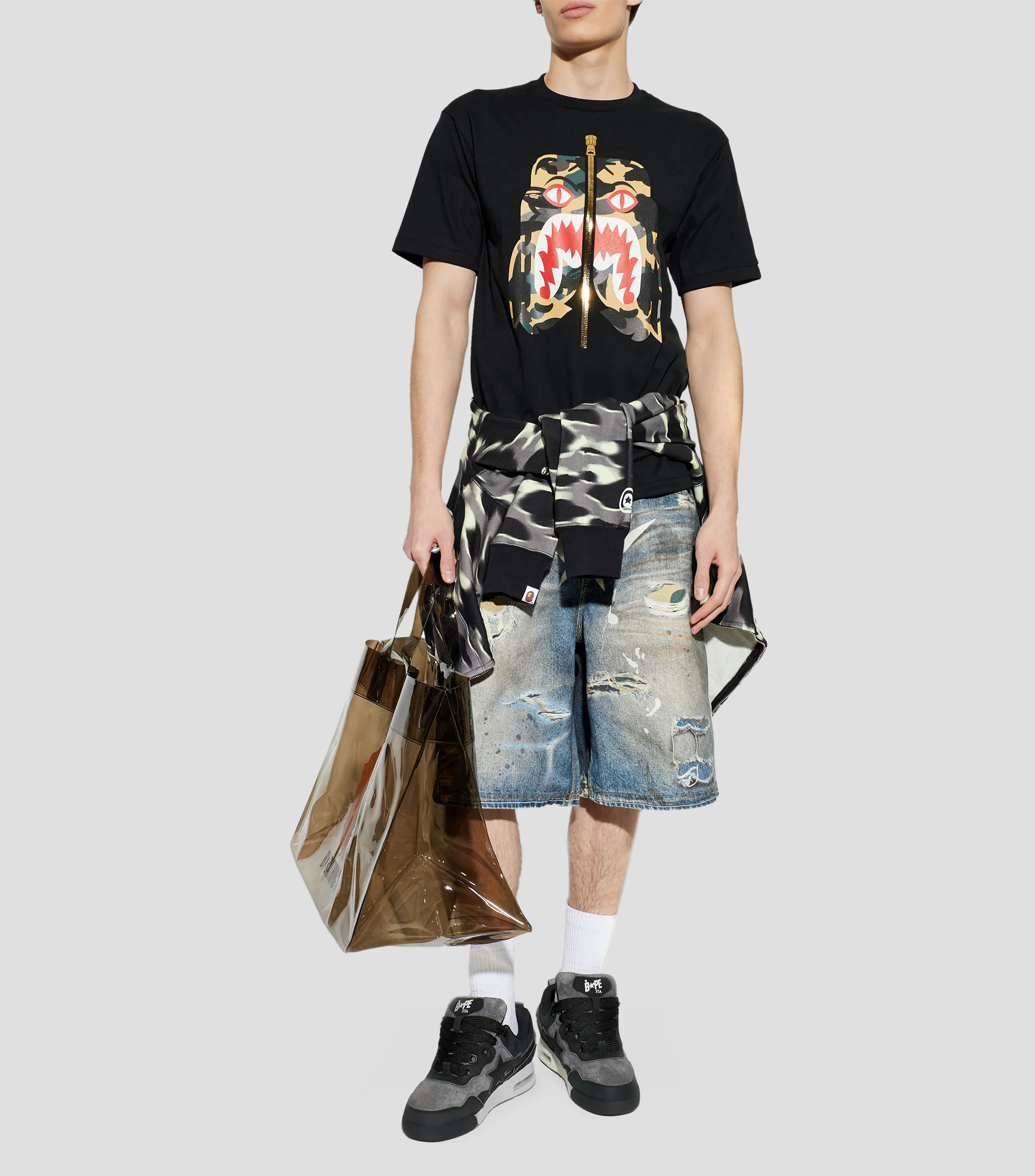 Playera cuello redondo manga corta estampada Hombre