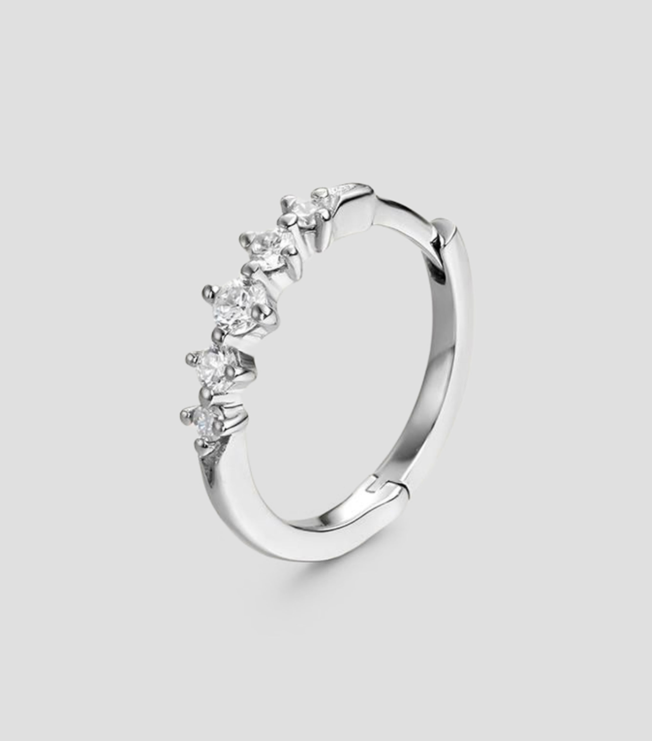 Arete de aro en oro blanco de 18 kilates con diamantes Les Delicieux Mujer