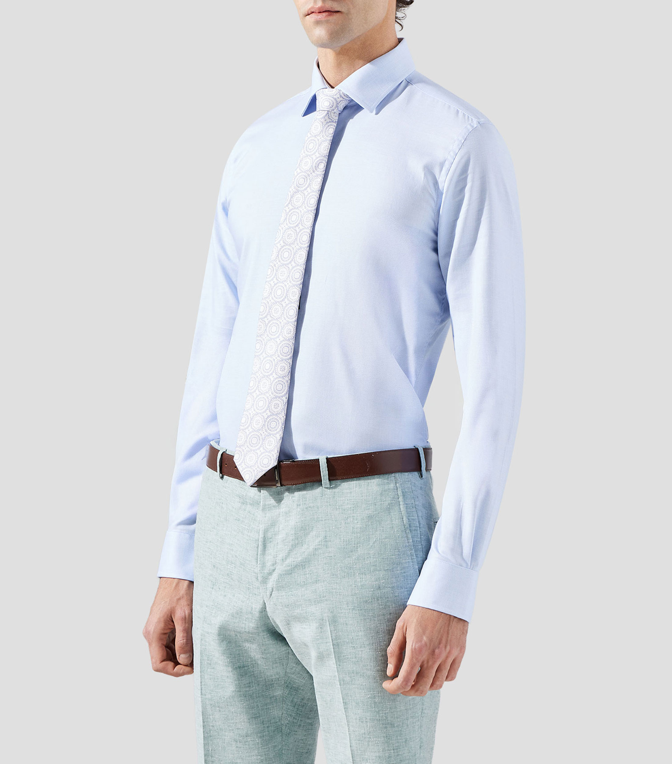 Camisa lisa manga larga Hombre