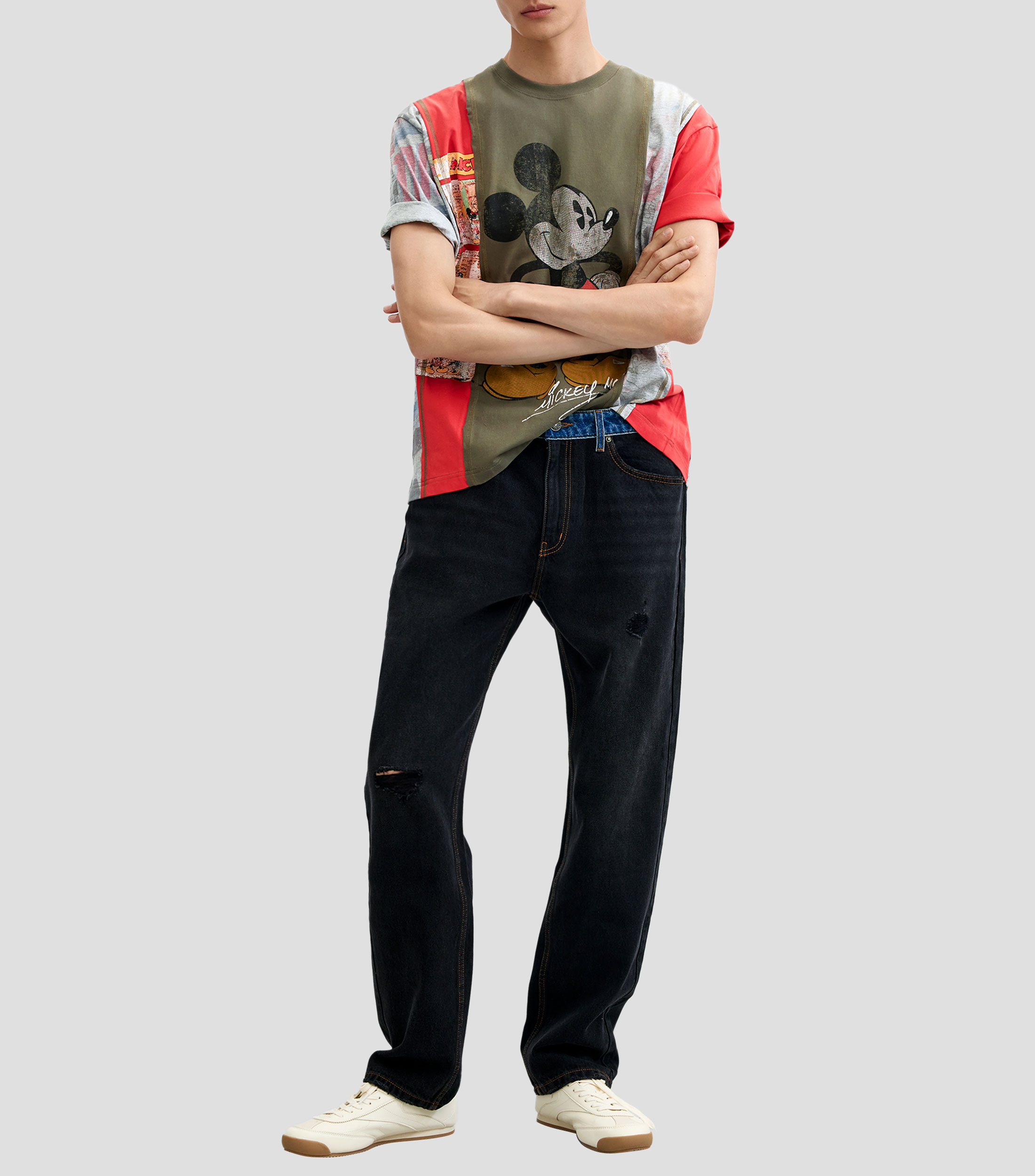 Playera cuello redondo manga corta estampada Hombre